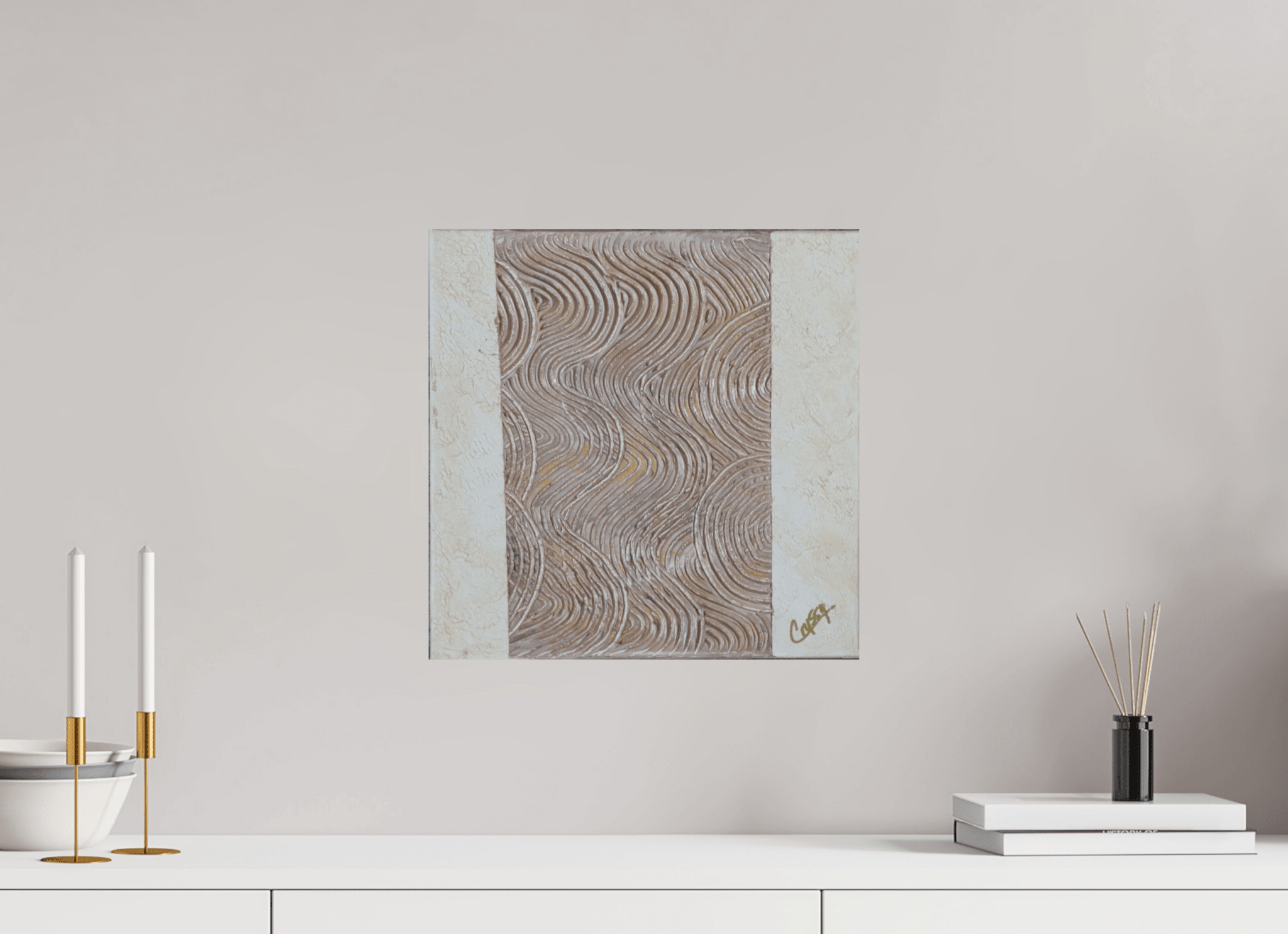 Mocha Tide - Original Textured Painting - The Living Abstract