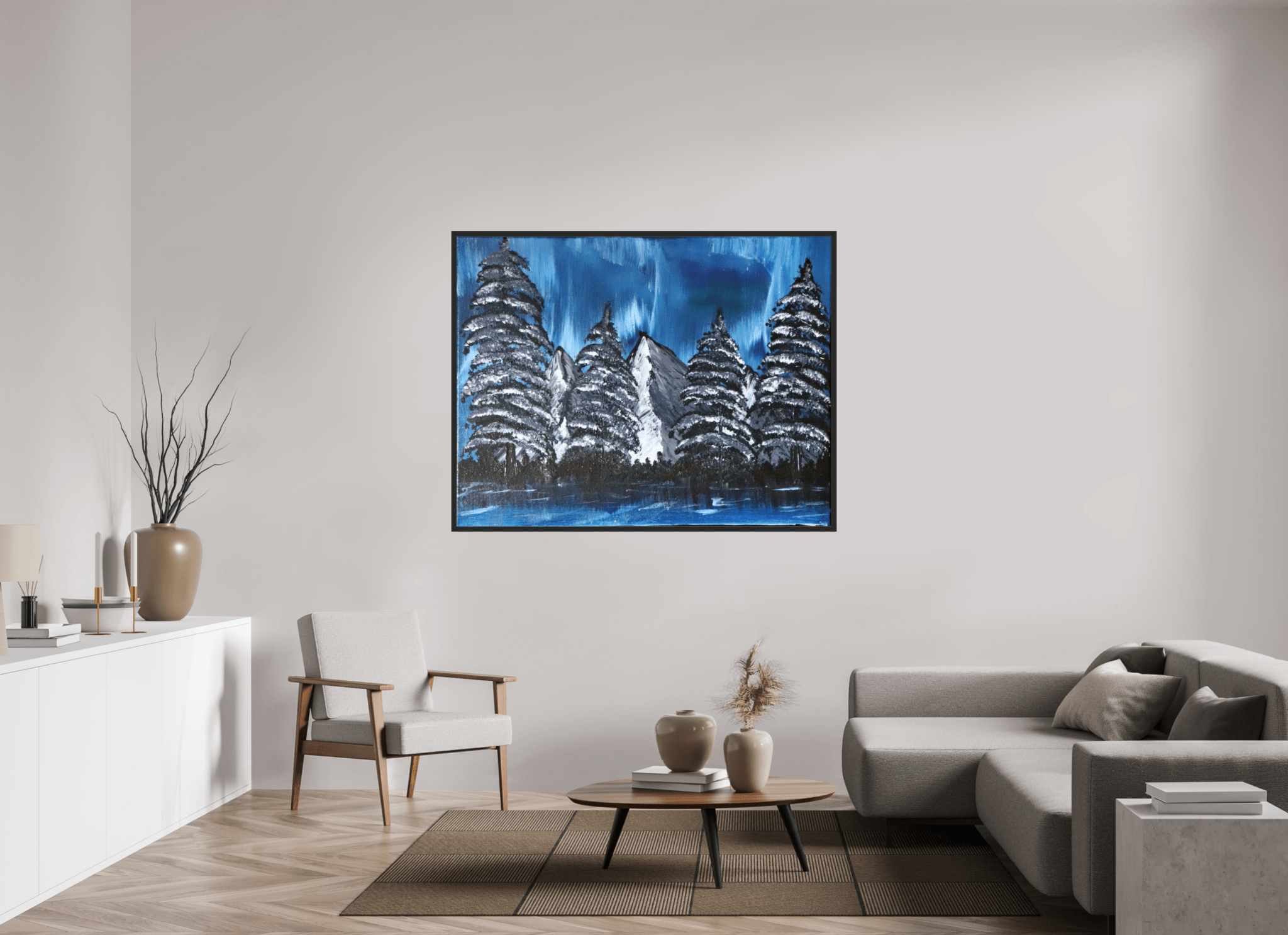 Blue Borealis - Original Acrylic Landscape Painting - The Living Abstract