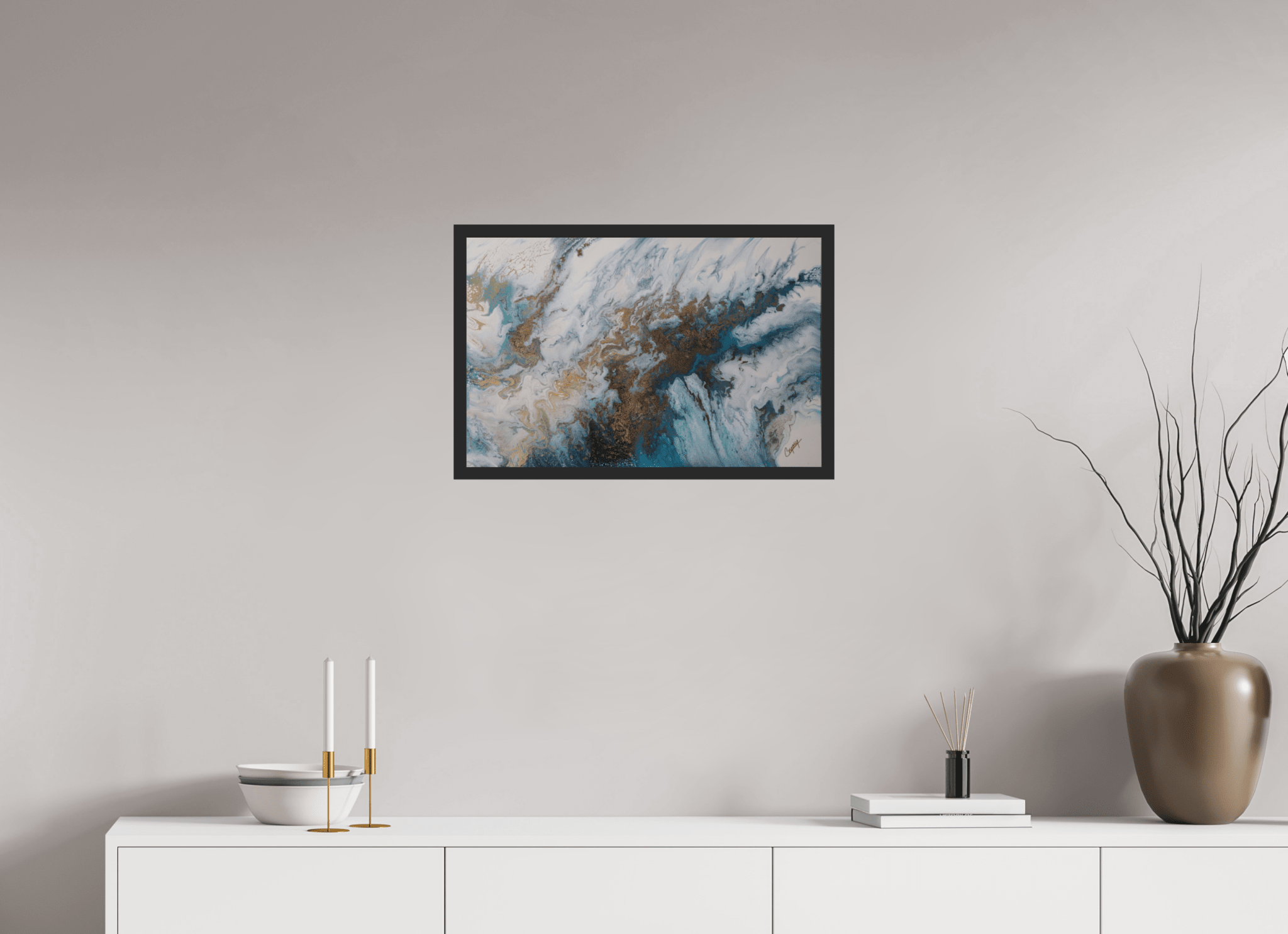 Seascape Canvas - Original Acrylic Ocean Painting - The Living Abstract