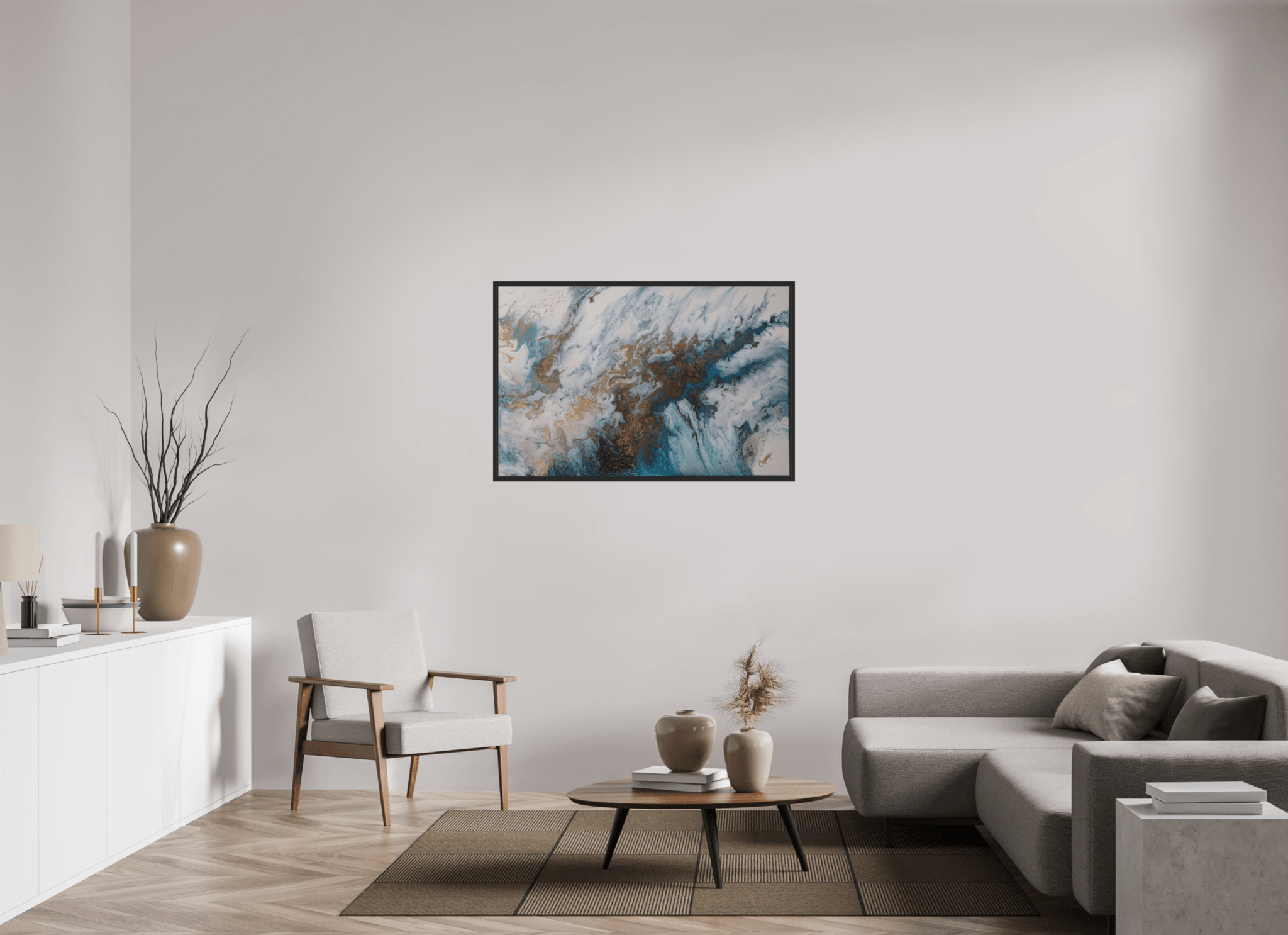 Seascape Canvas - Original Acrylic Ocean Painting - The Living Abstract