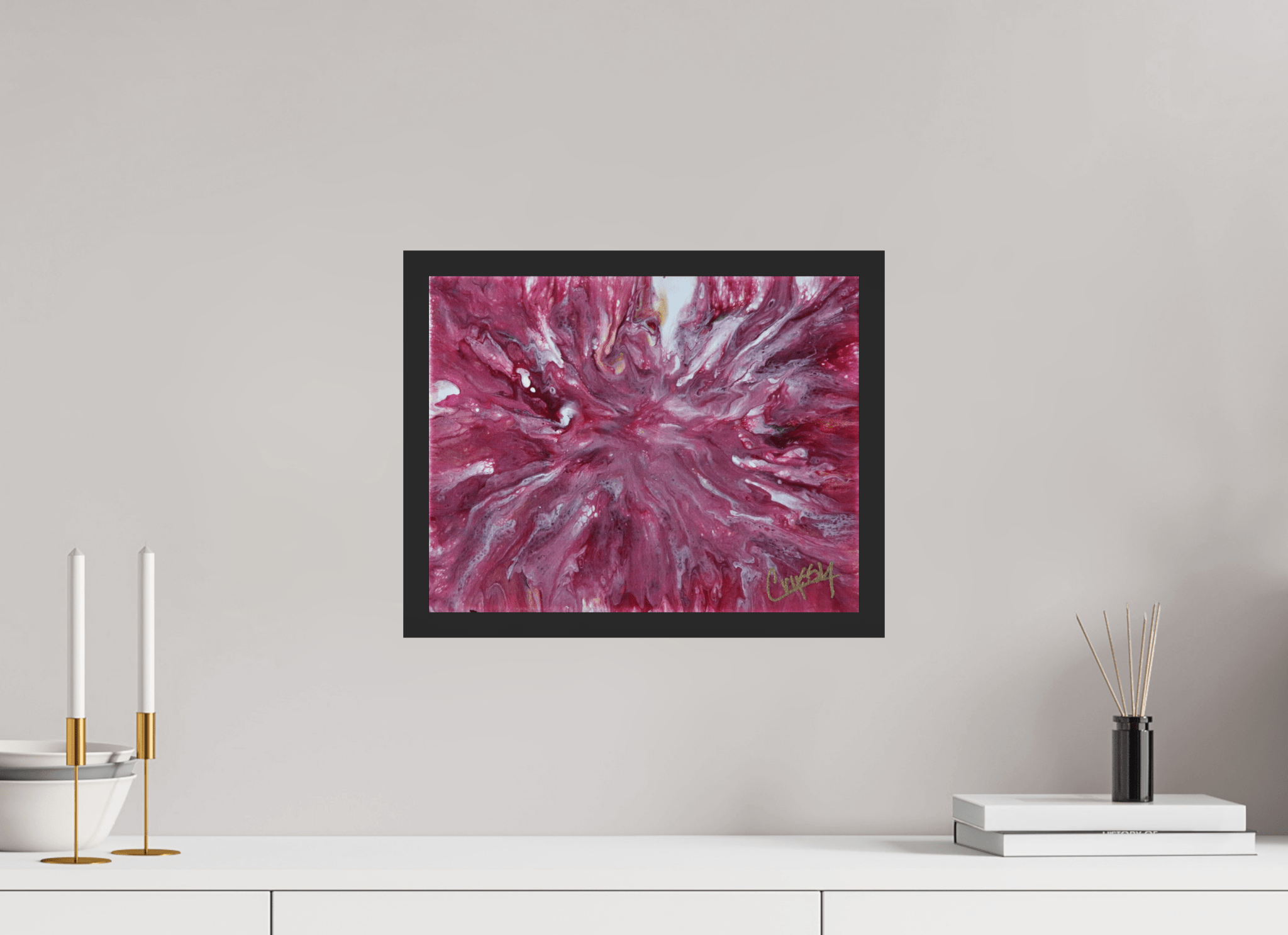 Pink Explosion - Original Dutch Pour Acrylic Painting - The Living Abstract