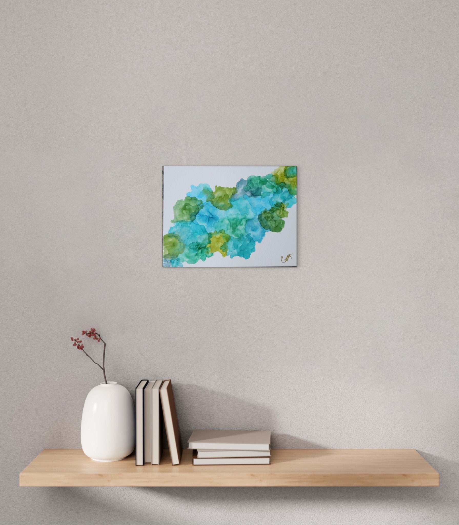 Blue Floral Density — Original Alcohol Ink Painting - The Living Abstract