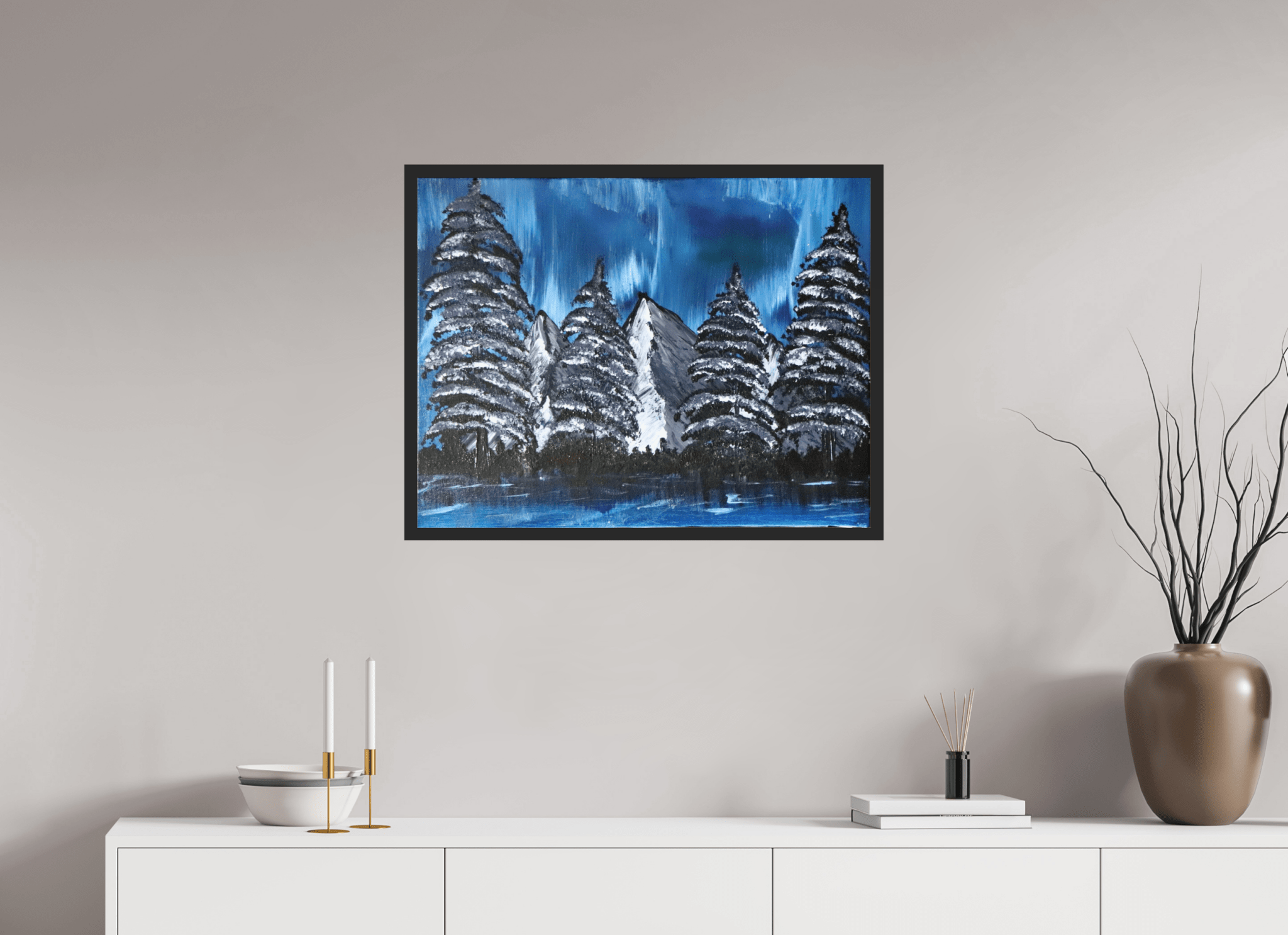 Blue Borealis - Original Acrylic Landscape Painting - The Living Abstract