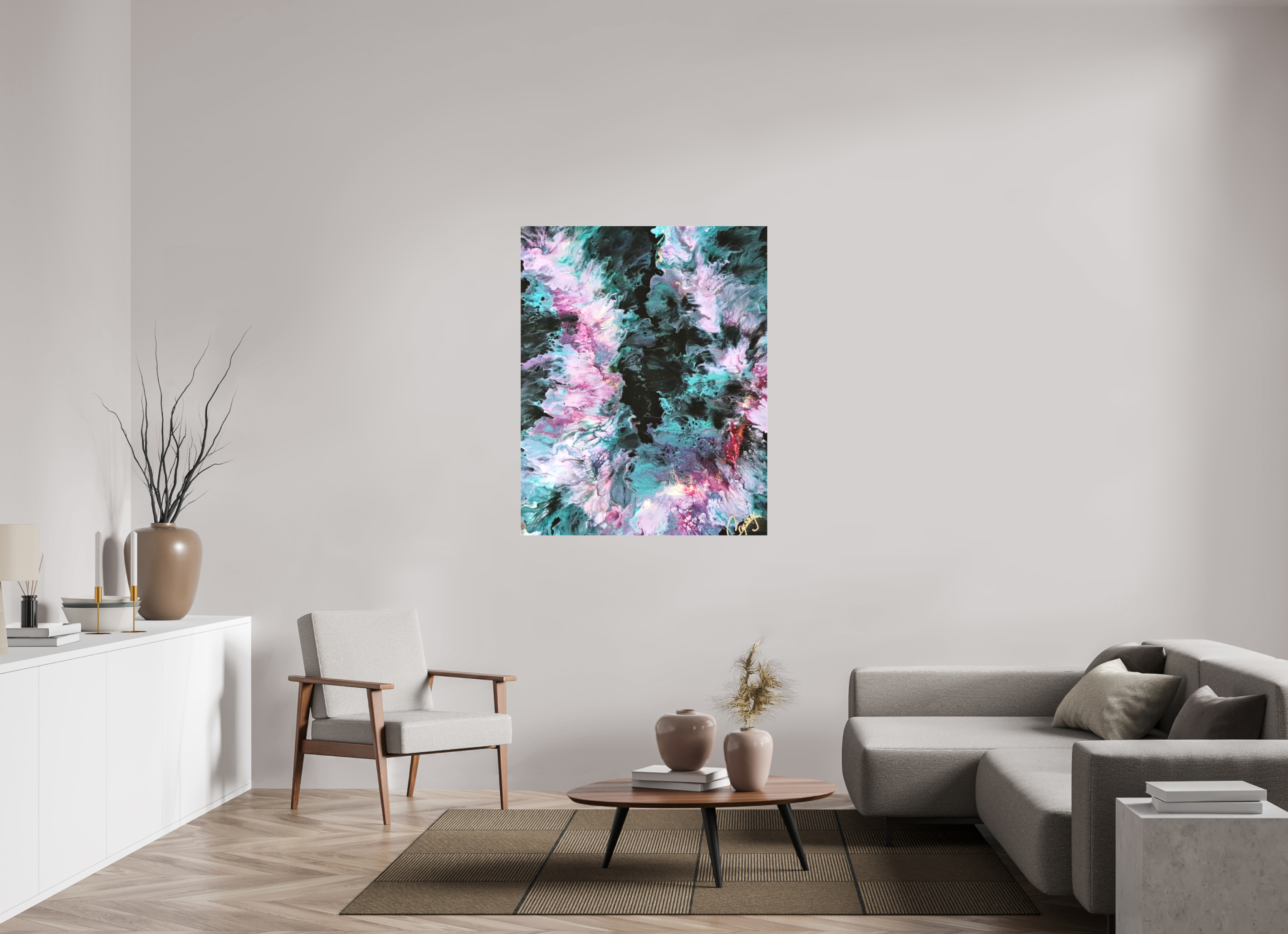 39 x 49.1″, *1.25" Matte Canvas No Frame Hawaiian Lei - Original Tropical Acrylic Painting