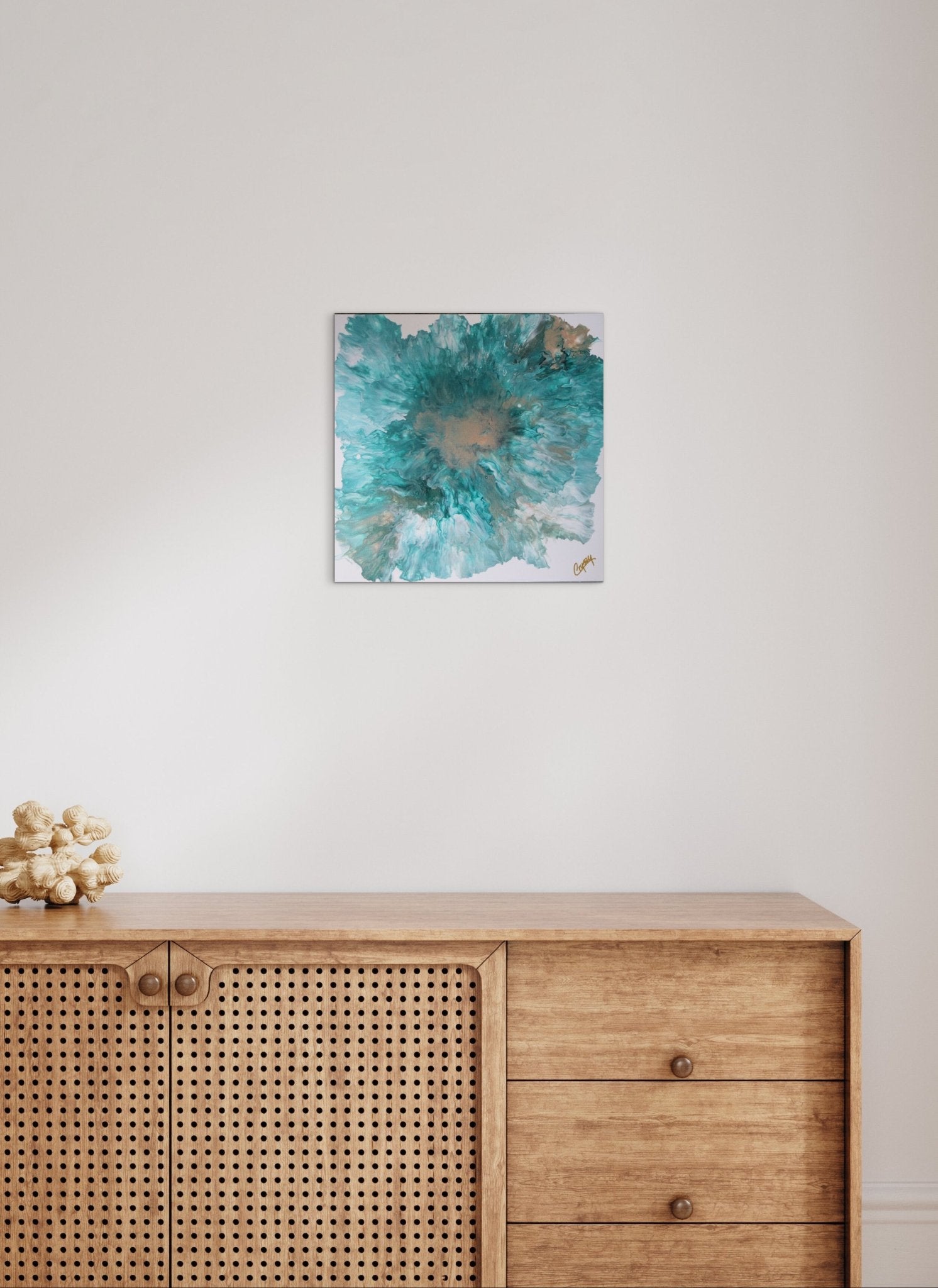 Blue Paisley Dutch Pour — Original Acrylic Pour Painting - The Living Abstract