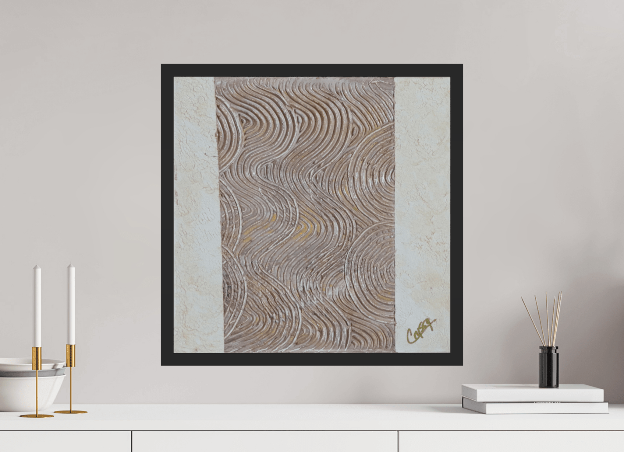 Mocha Tide - Original Textured Painting - The Living Abstract