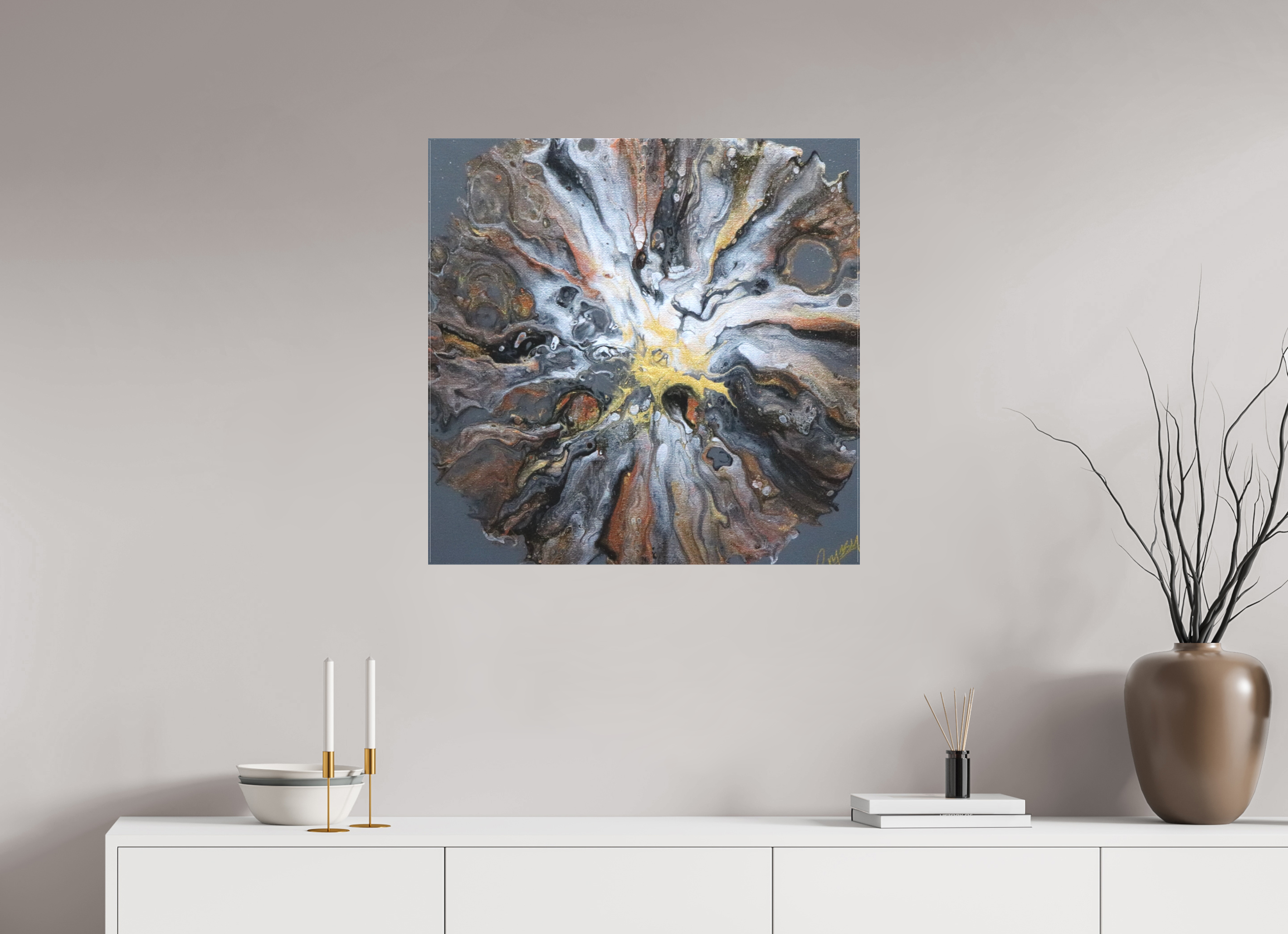 28.3 x 28″, *1.25" Matte Canvas No Frame copper Bloom