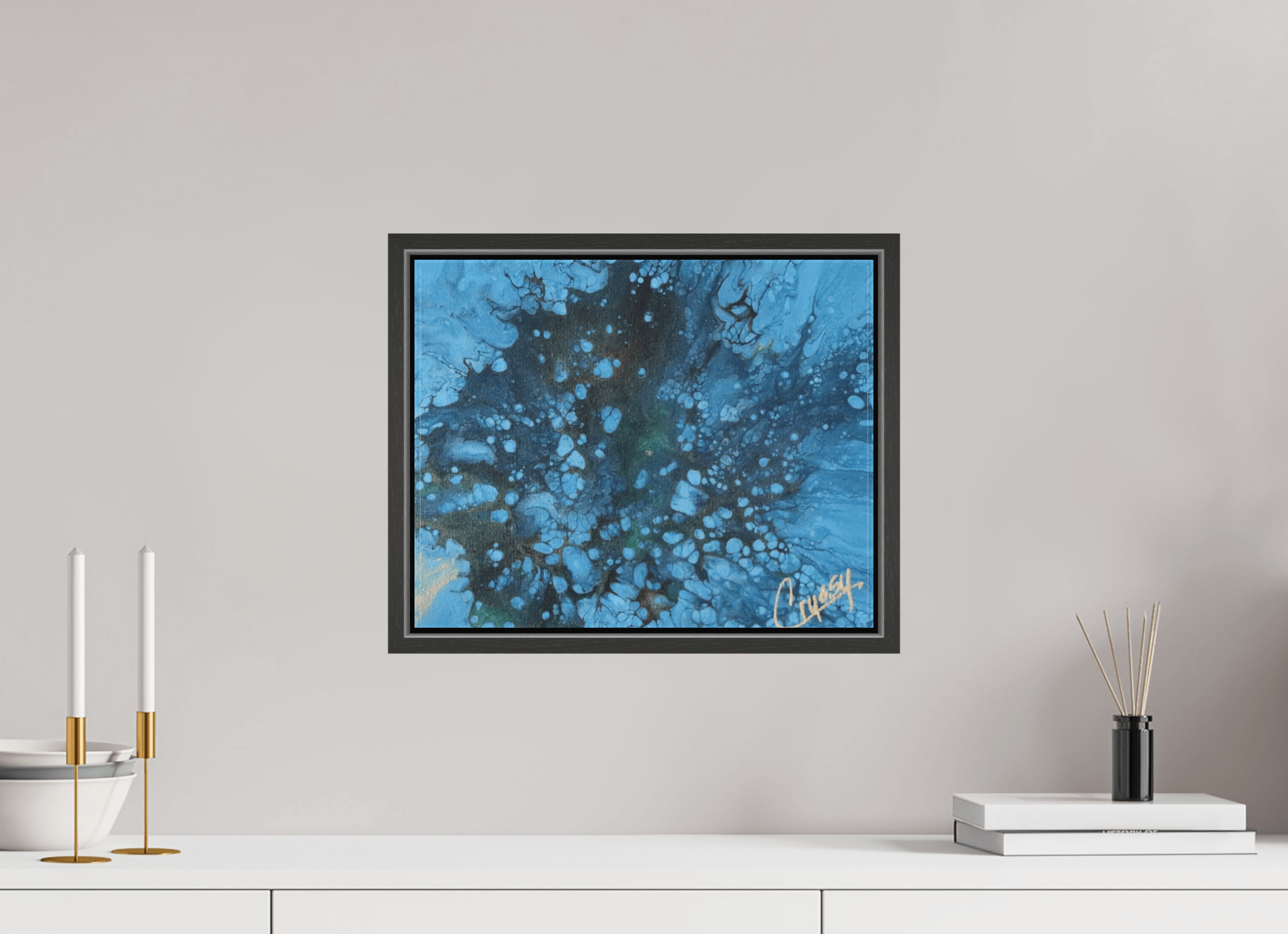 Ocean Bloom - Original Dutch Pour Acrylic Painting - The Living Abstract