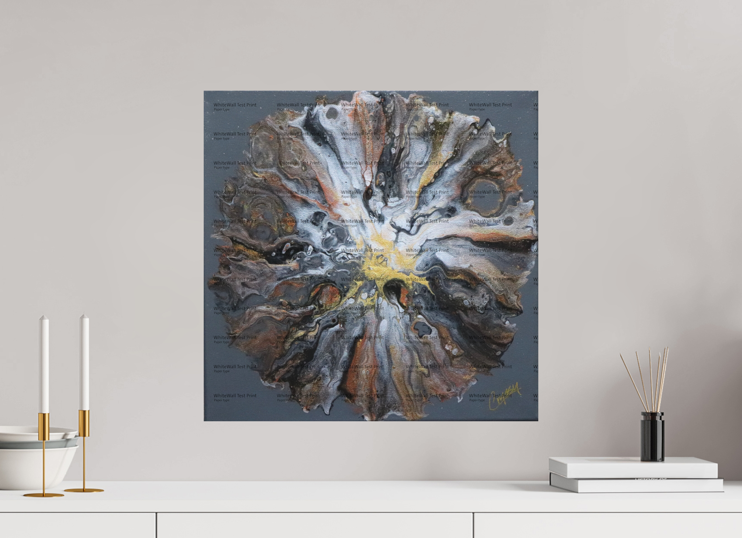 20.2 x 20″, *Photo Print on Fuji Silk Paper no frame copper Bloom