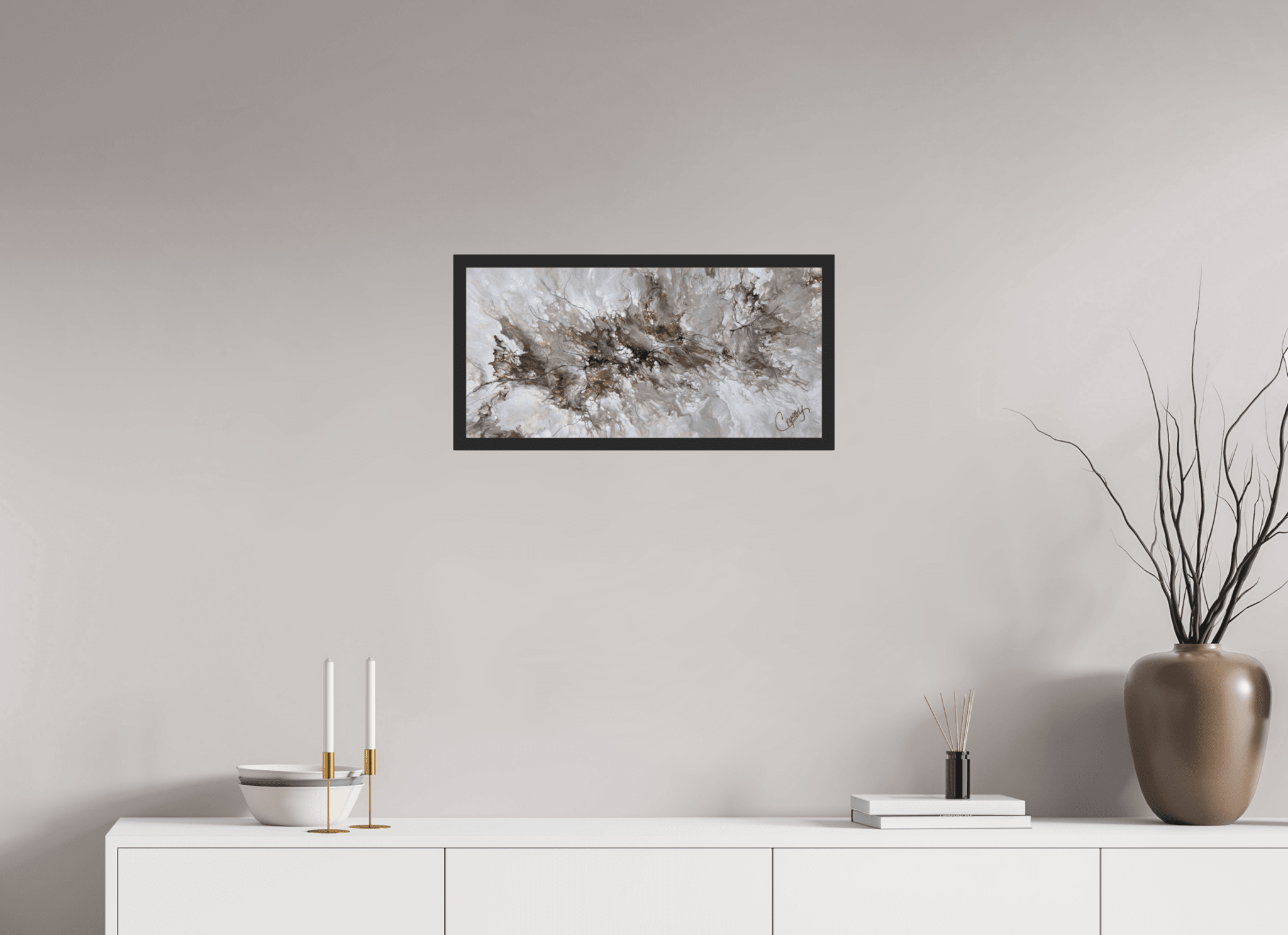 Beige Marble - Original Dutch Pour - The Living Abstract
