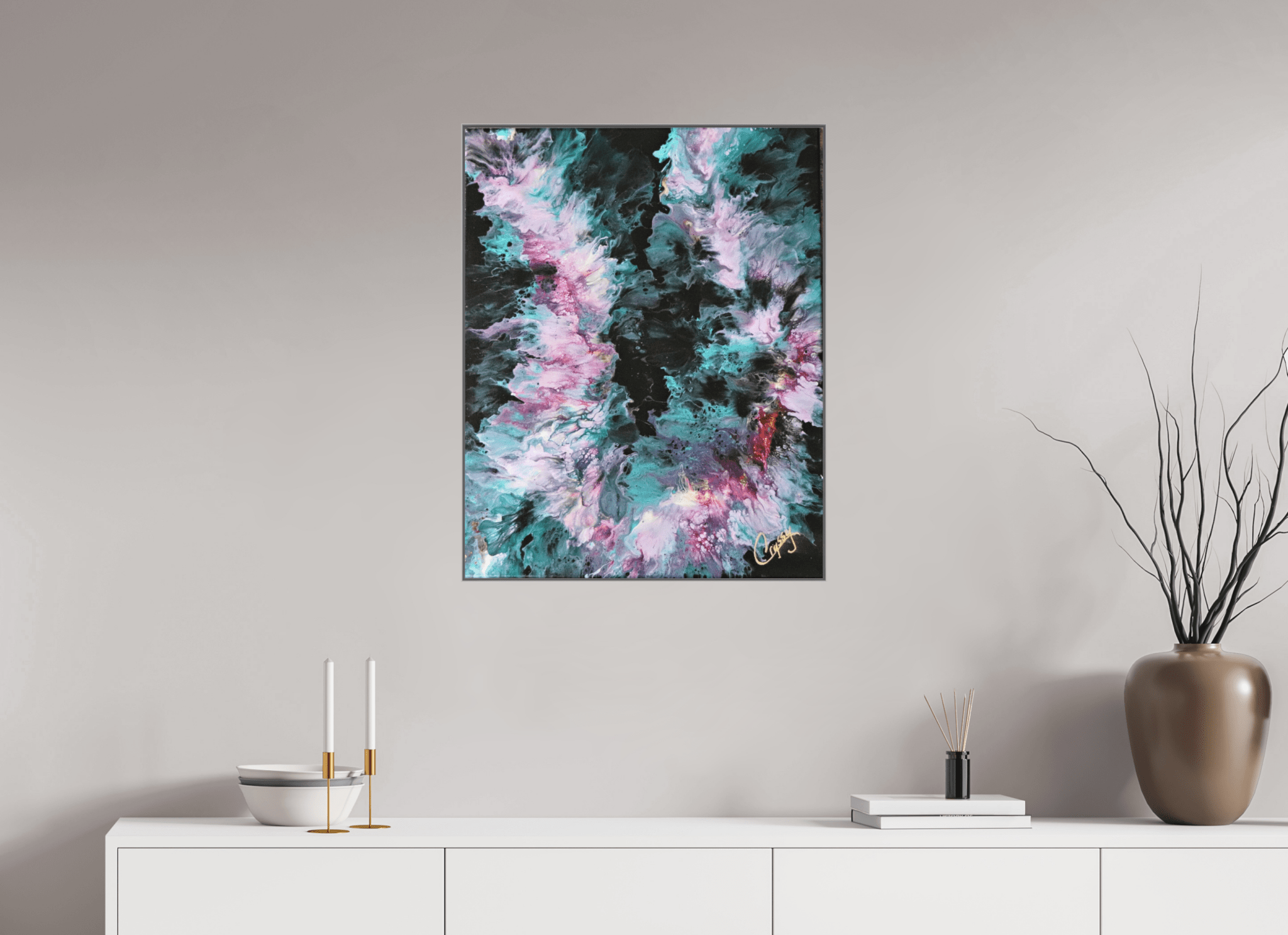 Hawaiian Lei - Original Tropical Acrylic Painting - The Living Abstract