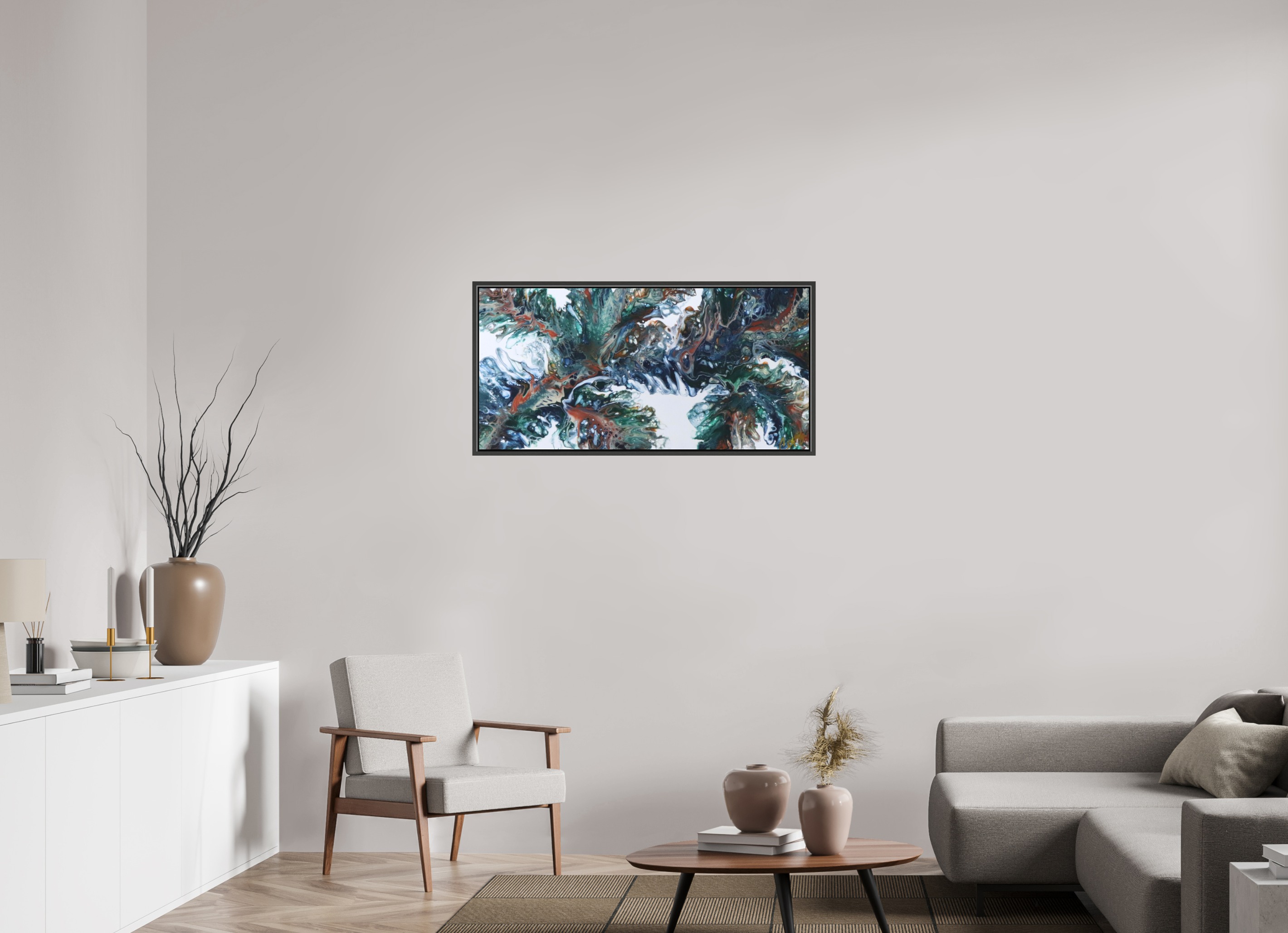 41.3 x 20″, *.7" Matte Canvas with Black Oak Frame Kelp of the Sea