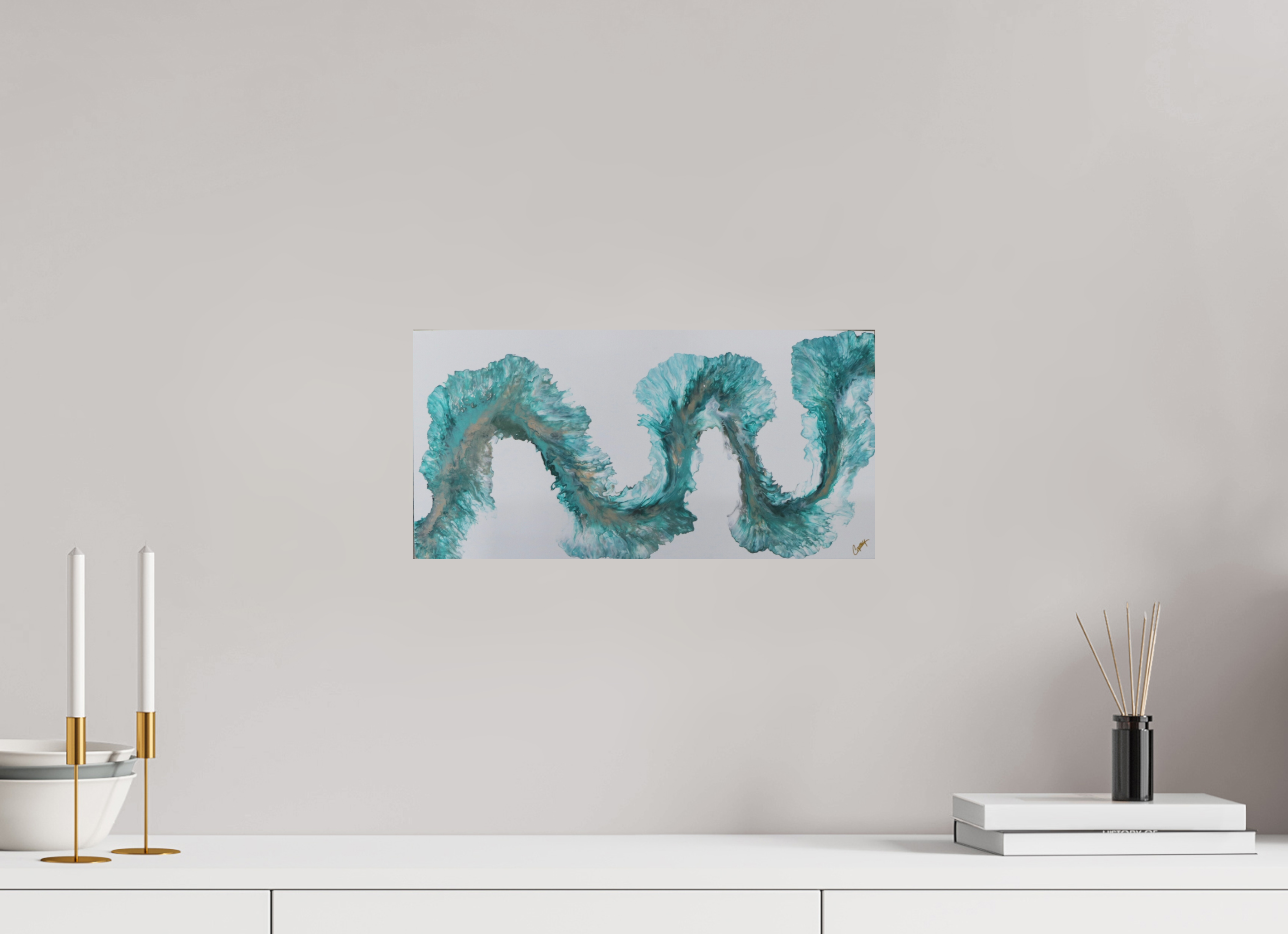 16.1 x 8″, *Photo Print on Fuji Silk with Black Frame Tidal Reviere