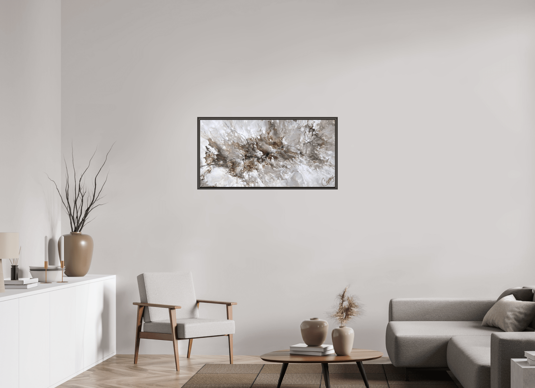 Beige Marble - Original Dutch Pour - The Living Abstract