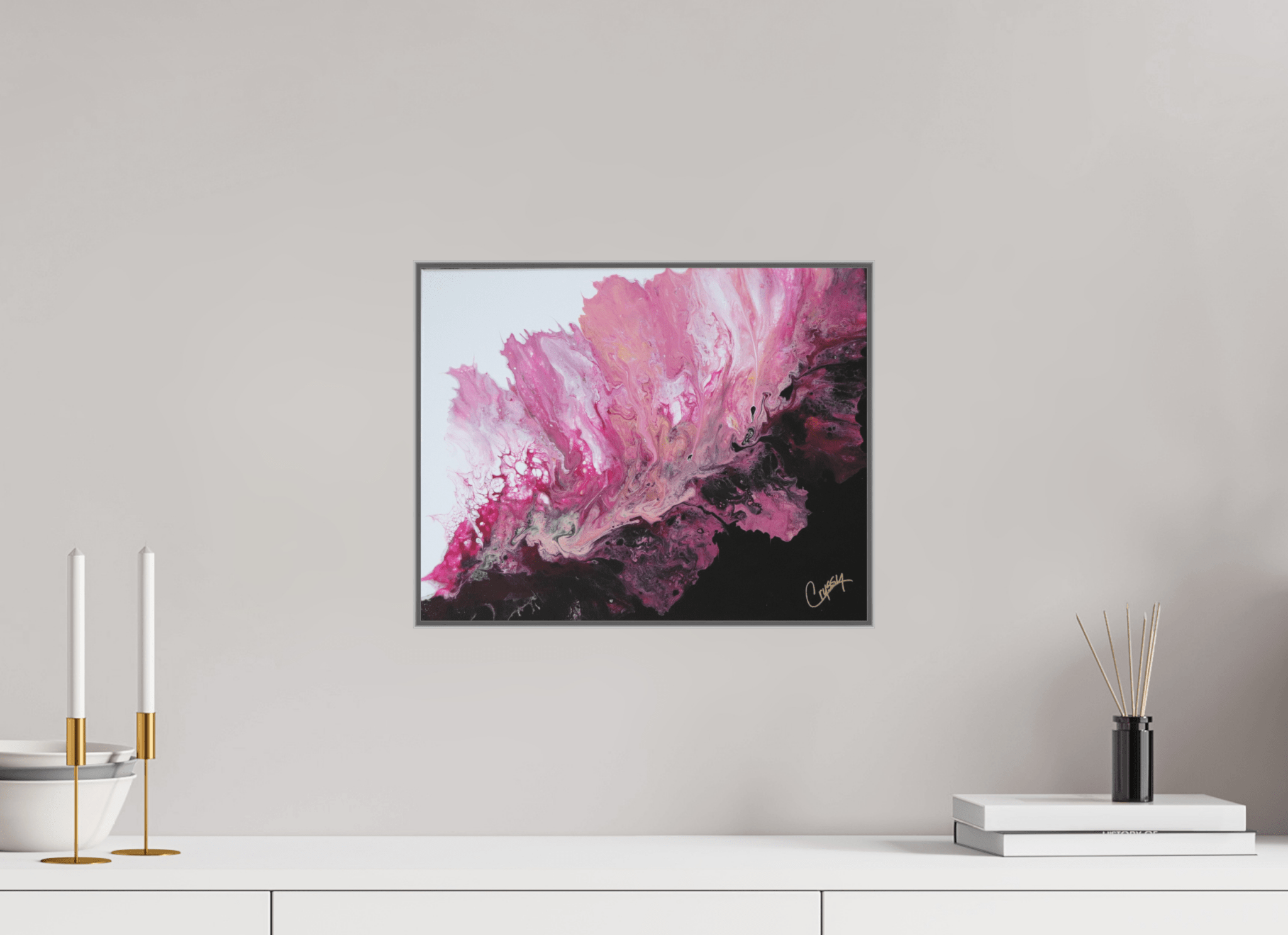 Pink Magma - Original Dutch Pour - The Living Abstract