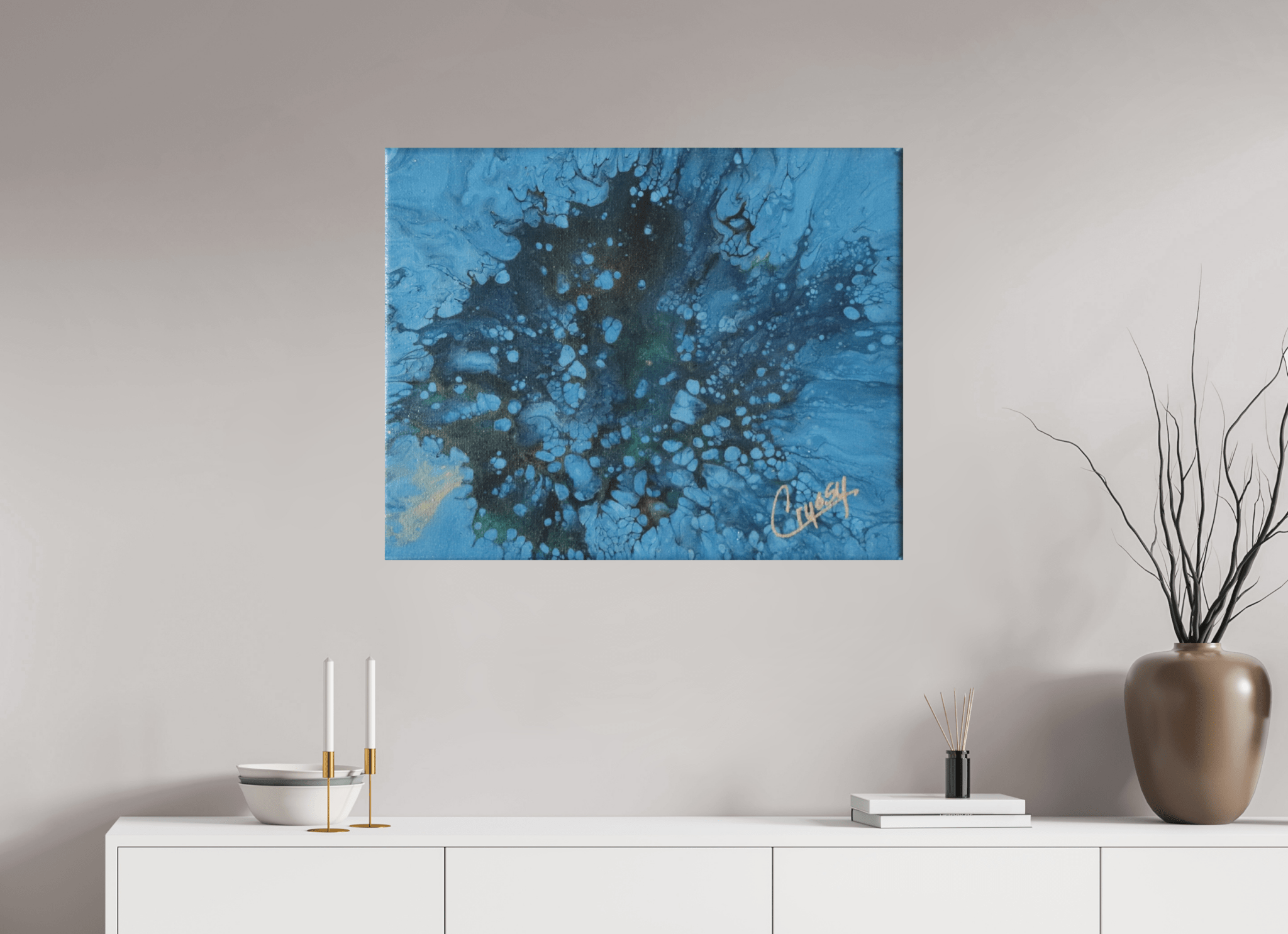 Ocean Bloom - Original Dutch Pour Acrylic Painting - The Living Abstract