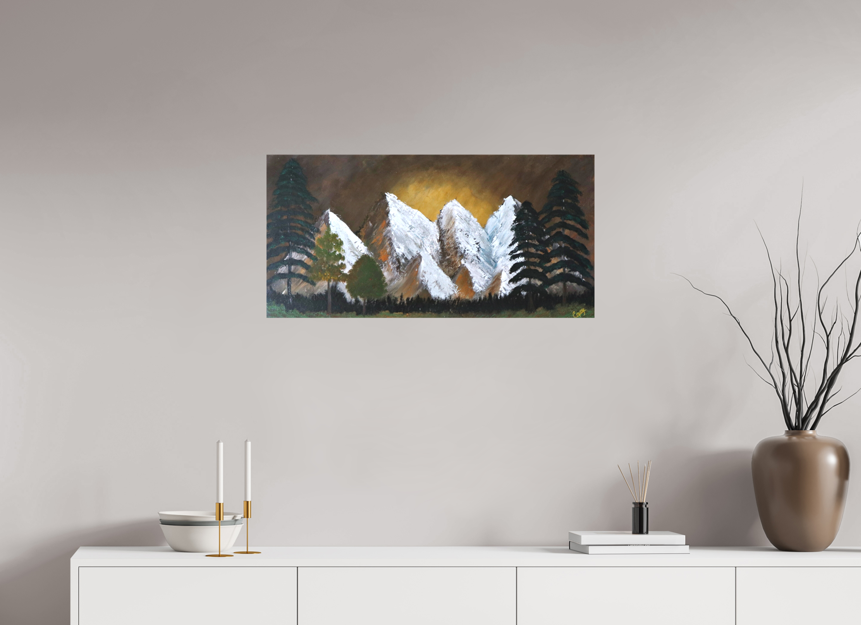 32.6 x 16″, Canvas Prints Bronze Horizon