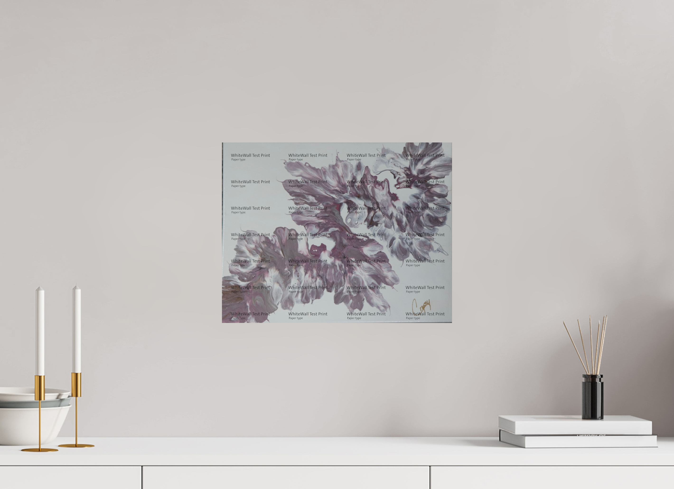 15.3 x 12″, *SAMPLE Photo Print on Fuji Silk Paper no frame Pink Dragon - Original Dutch Pour Painting