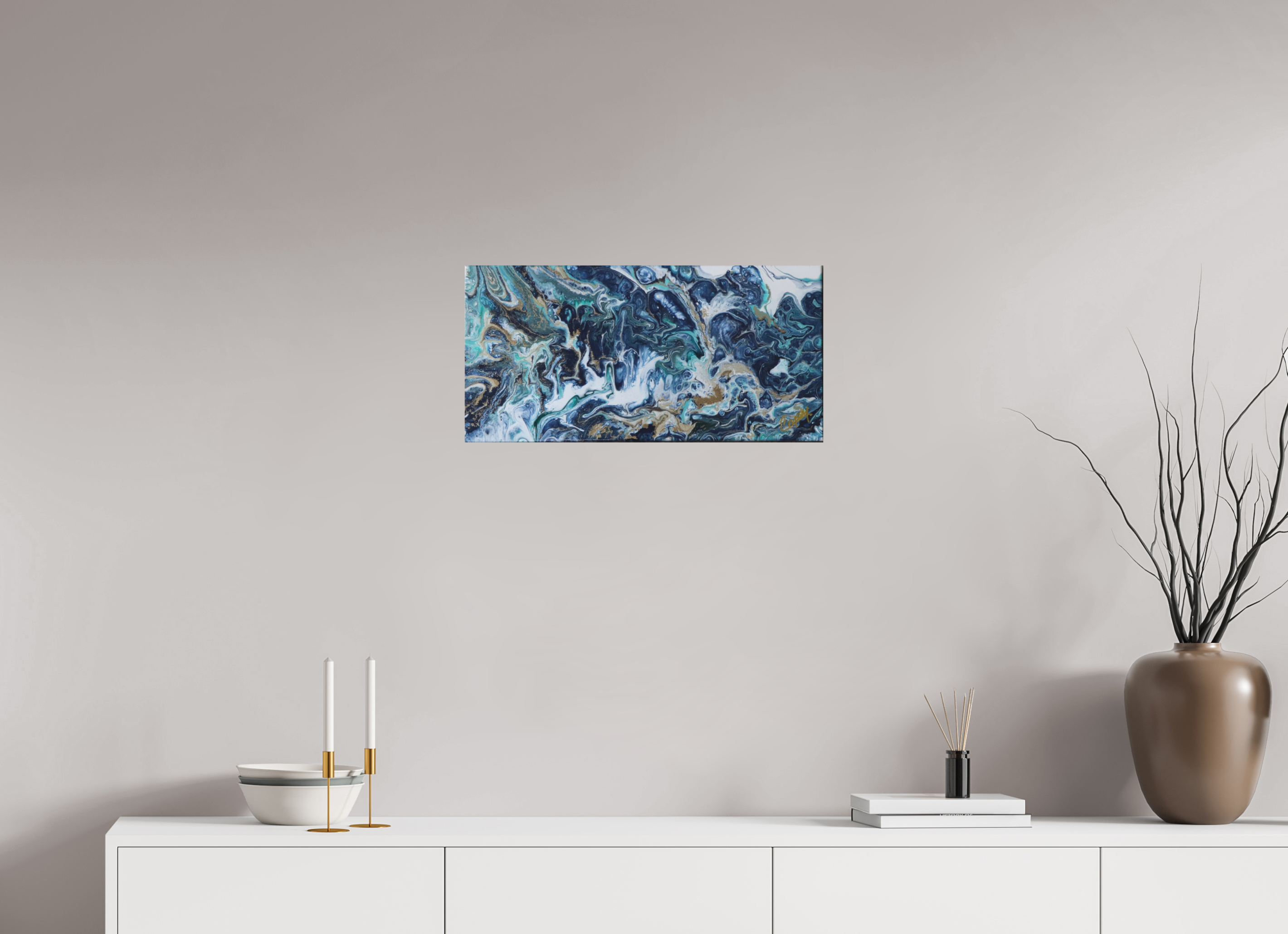 24.3 x 12″, *Photo Print on Fuji Silk with Black Frame Above the Storm