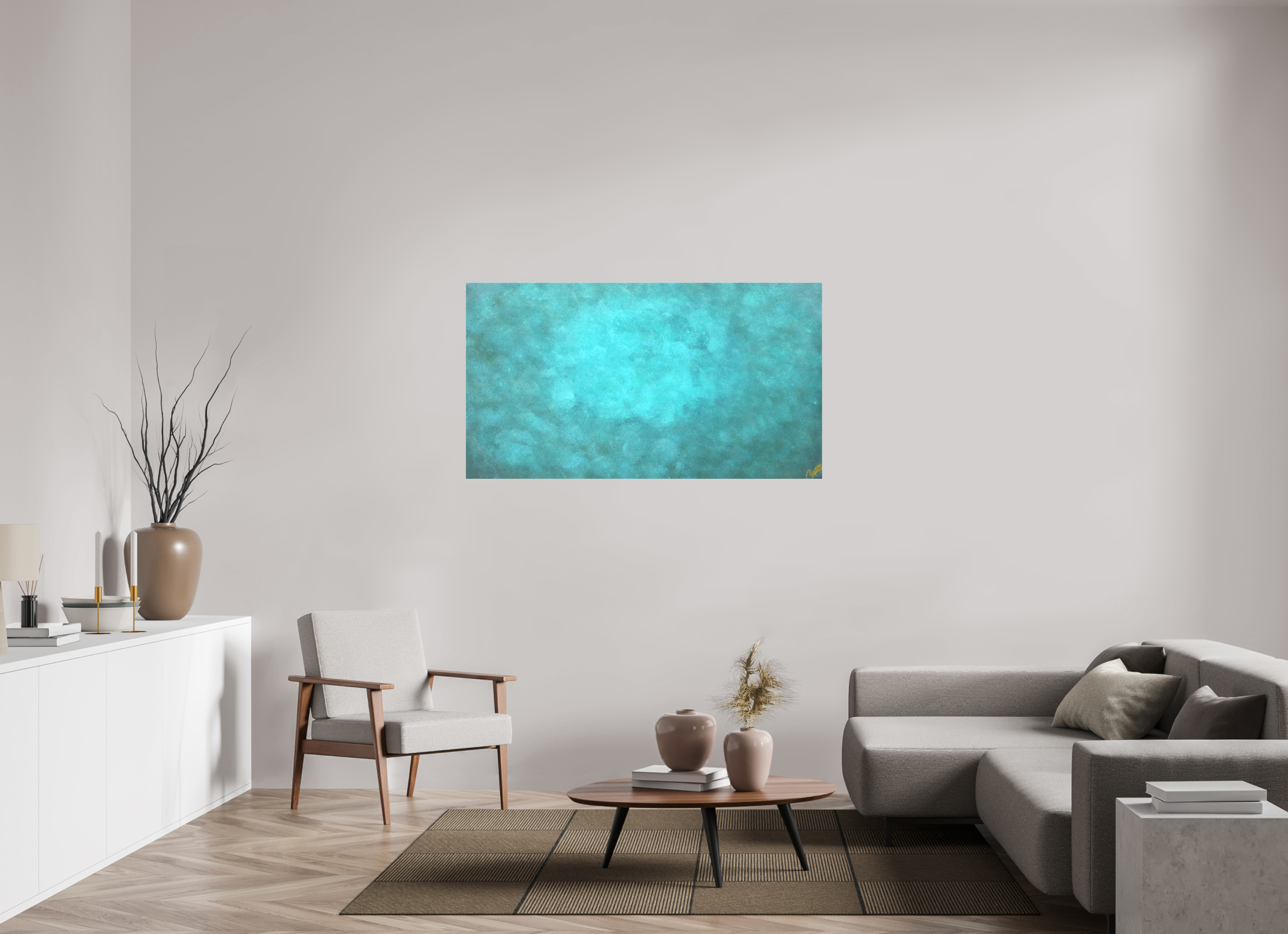 56.5 x 31″, *1.25" Matte Canvas No Frame Emerald Fade
