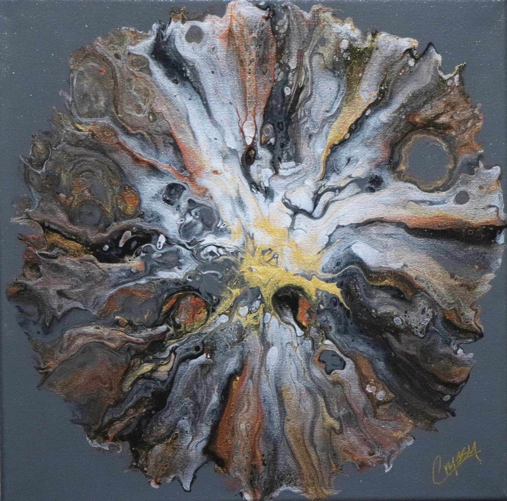 Copper Bloom — Original Painting Pair - The Living Abstract