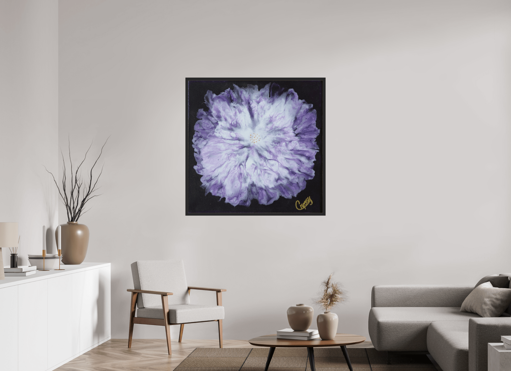 Purple Paisley - Original Acrylic Dutch Pour Painting - The Living Abstract