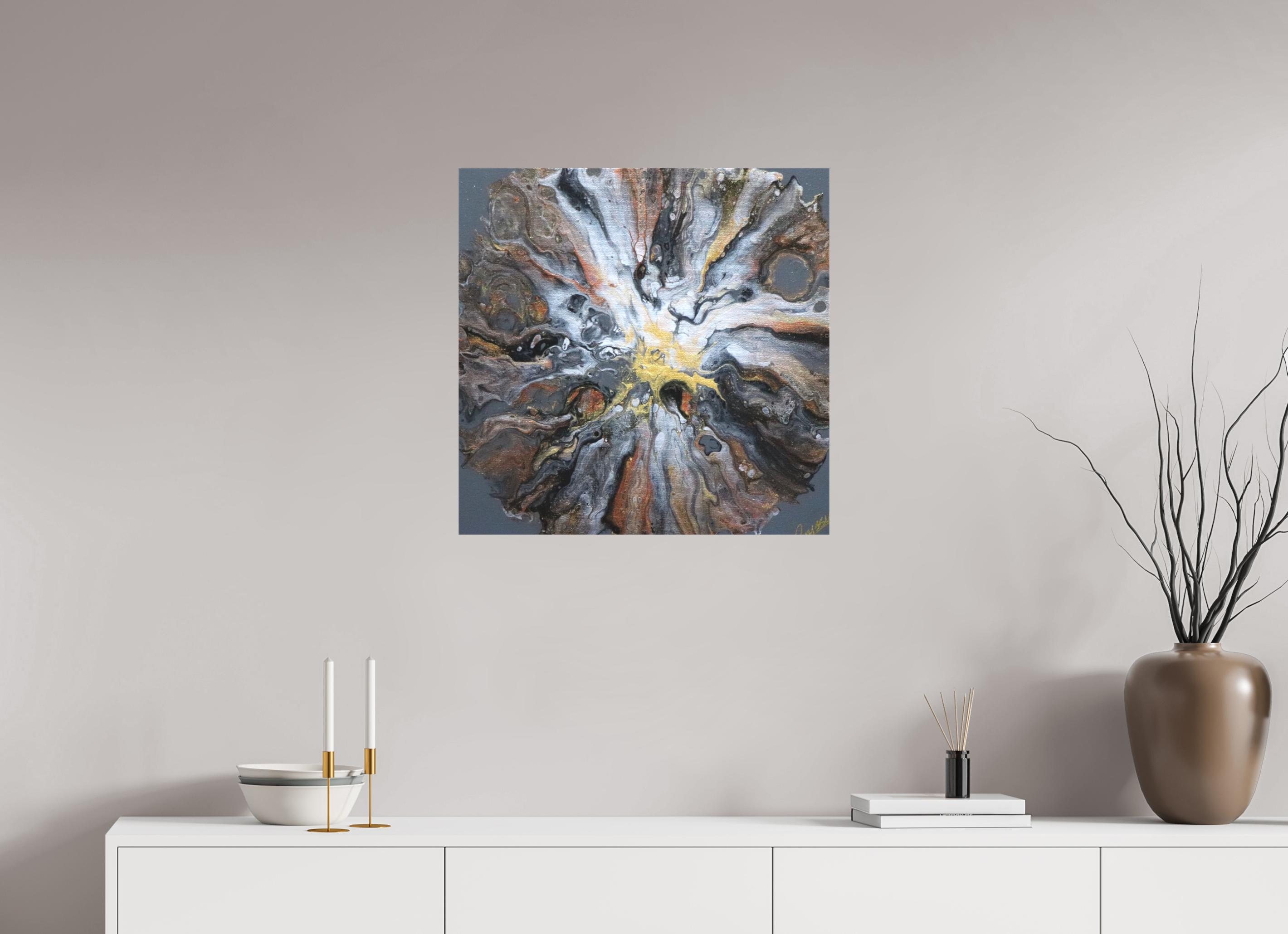 24.3 x 24″, *1.25" Matte Canvas No Frame copper Bloom