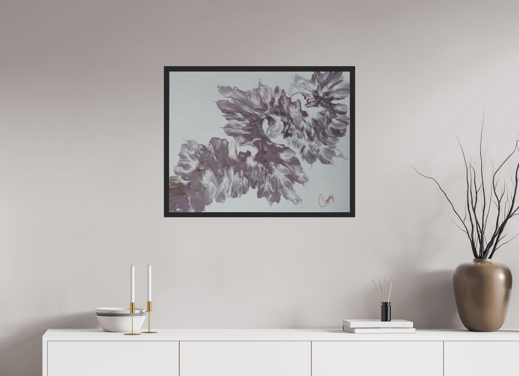 Pink Dragon - Original Dutch Pour Painting - The Living Abstract