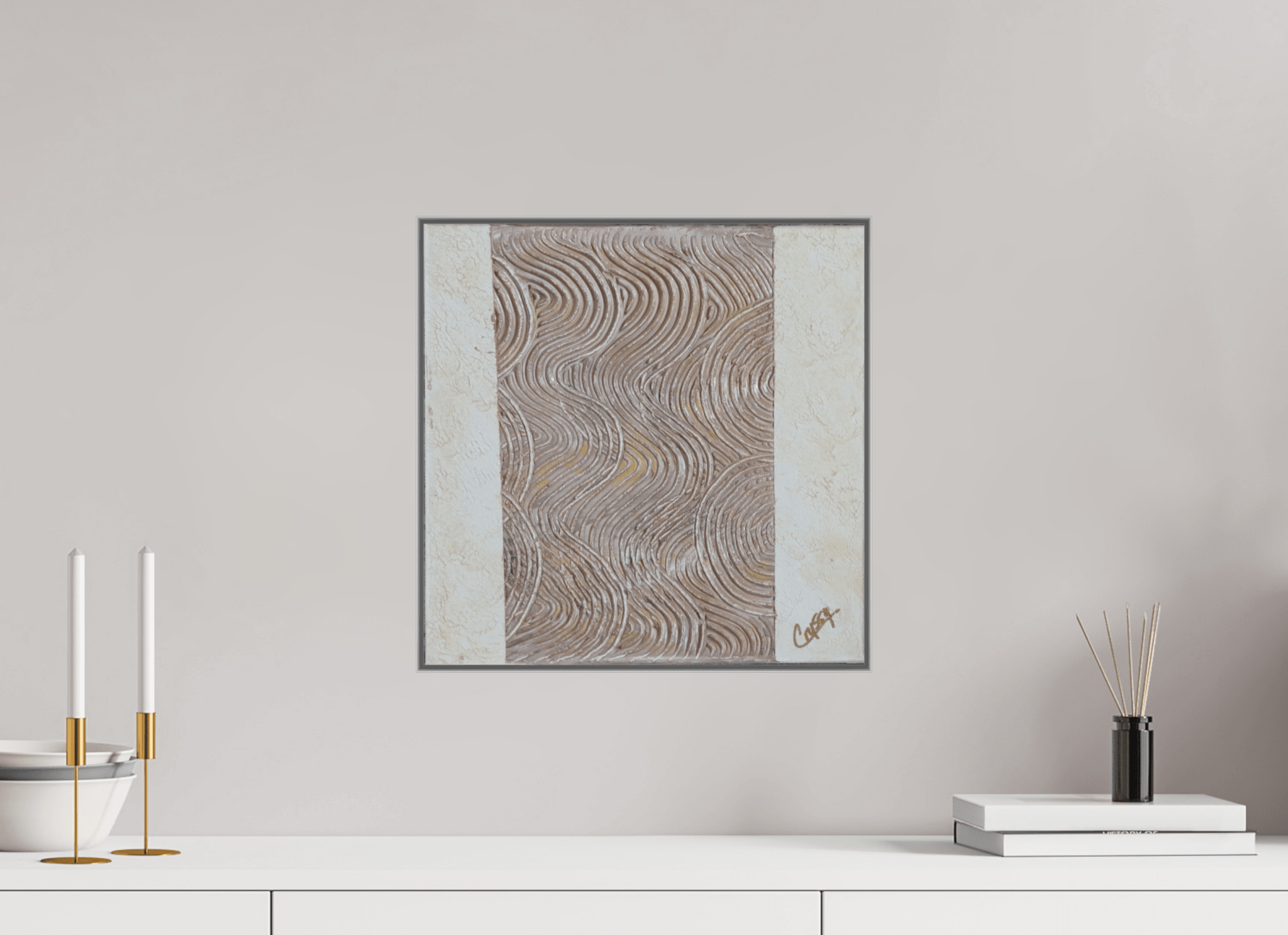Mocha Tide - Original Textured Painting - The Living Abstract
