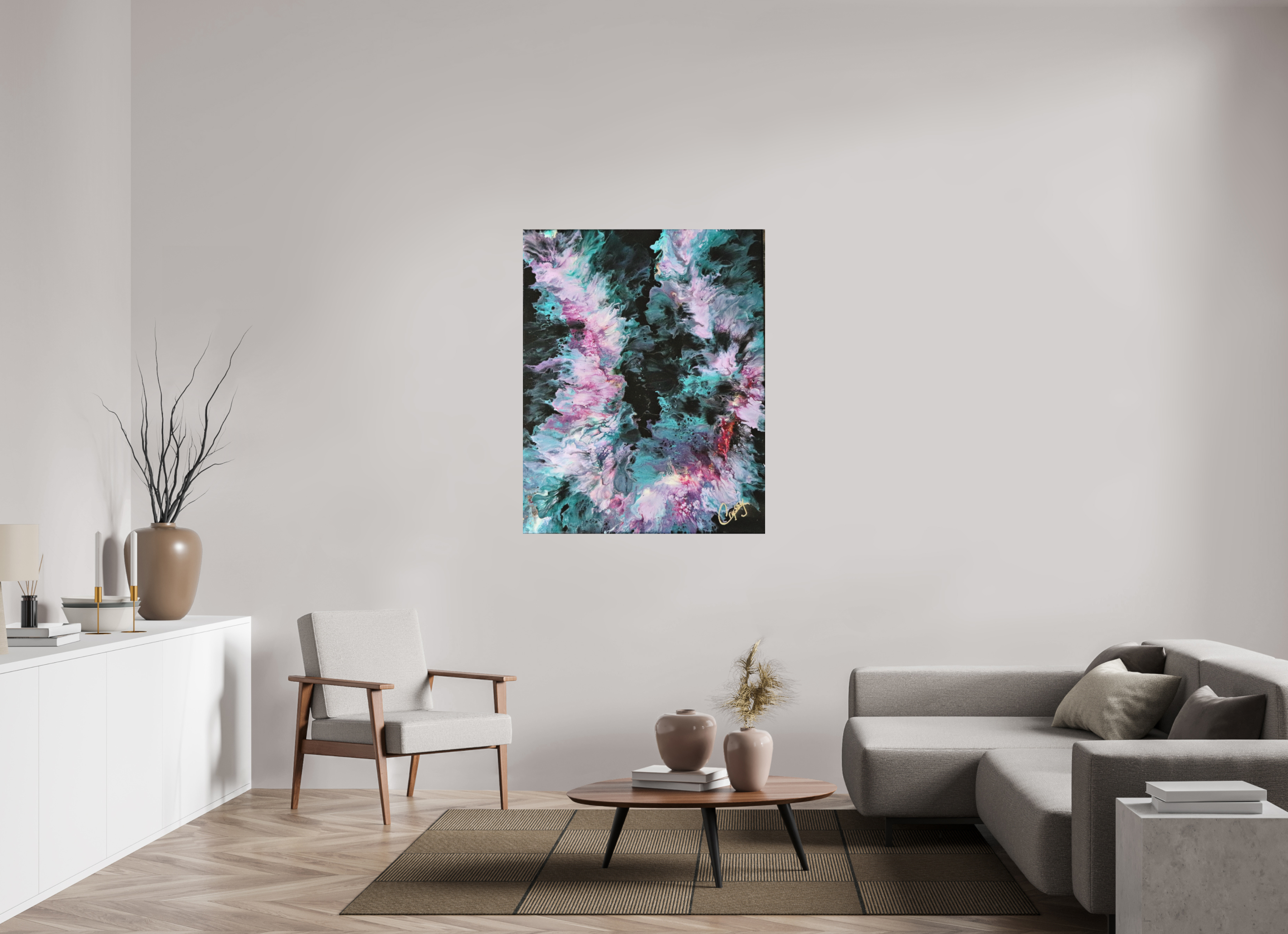 39 x 49.1″, *Photo Print on Fuji Silk Paper No Frame Hawaiian Lei - Original Tropical Acrylic Painting