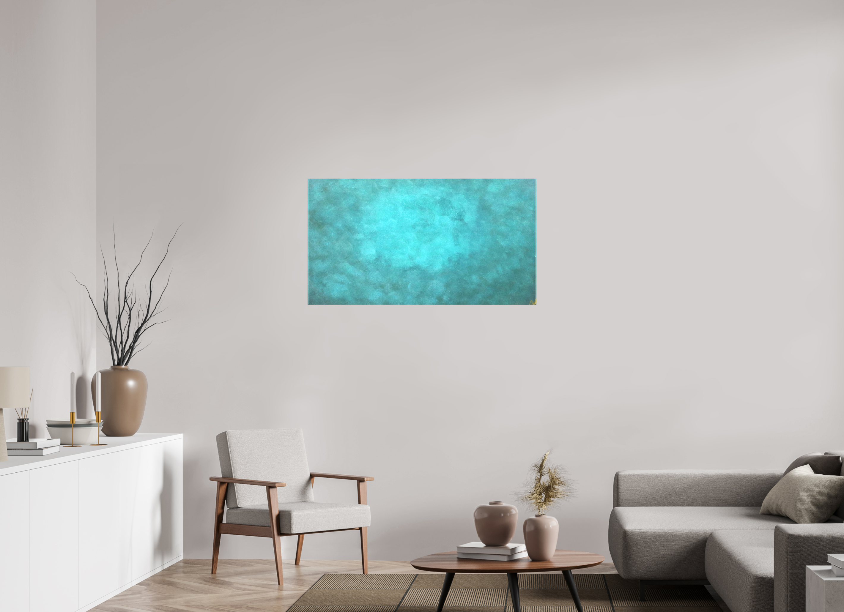 43.8 x 24″, *1.25" Matte Canvas No Frame Emerald Fade