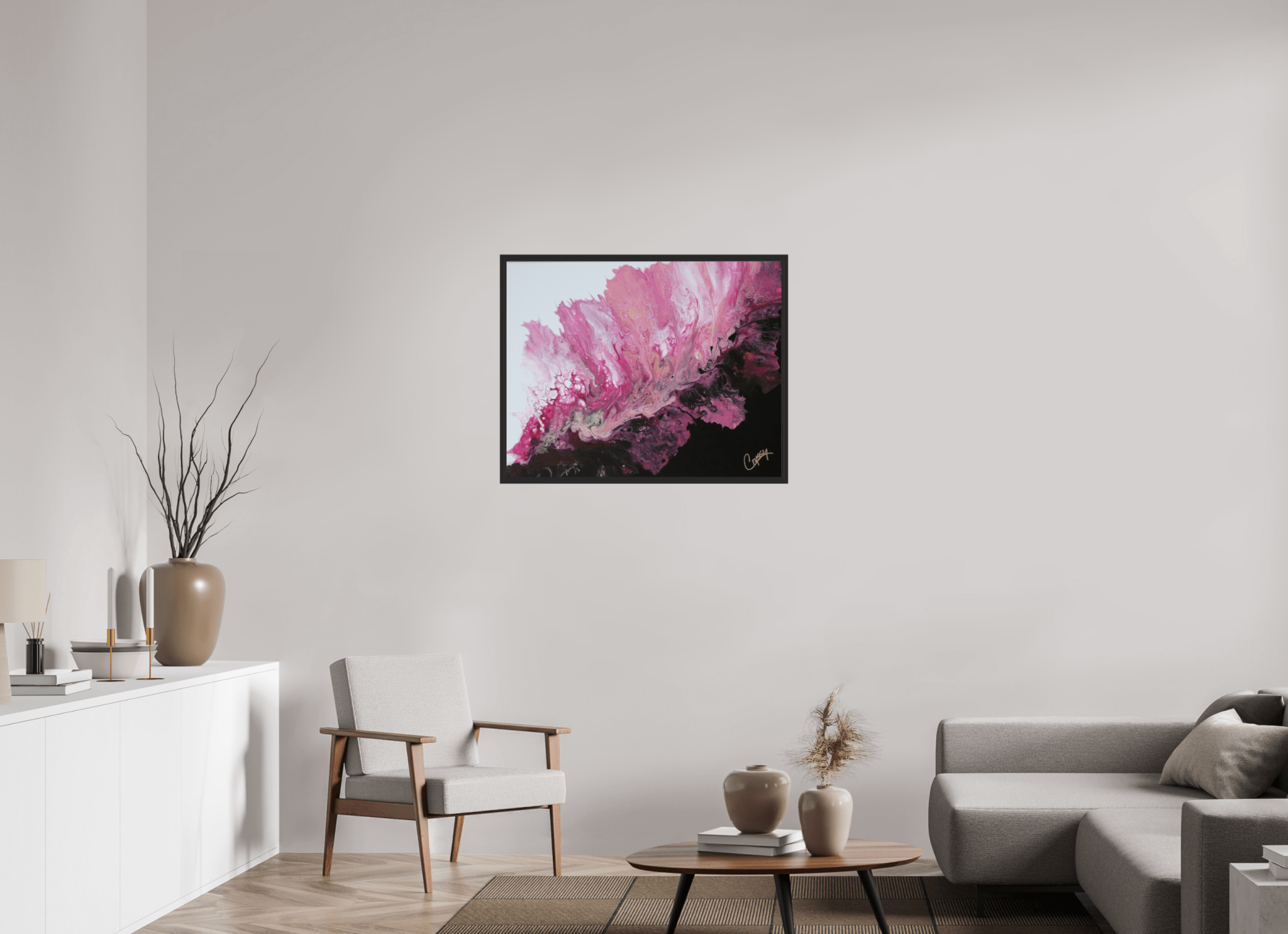 Pink Magma - Original Dutch Pour - The Living Abstract