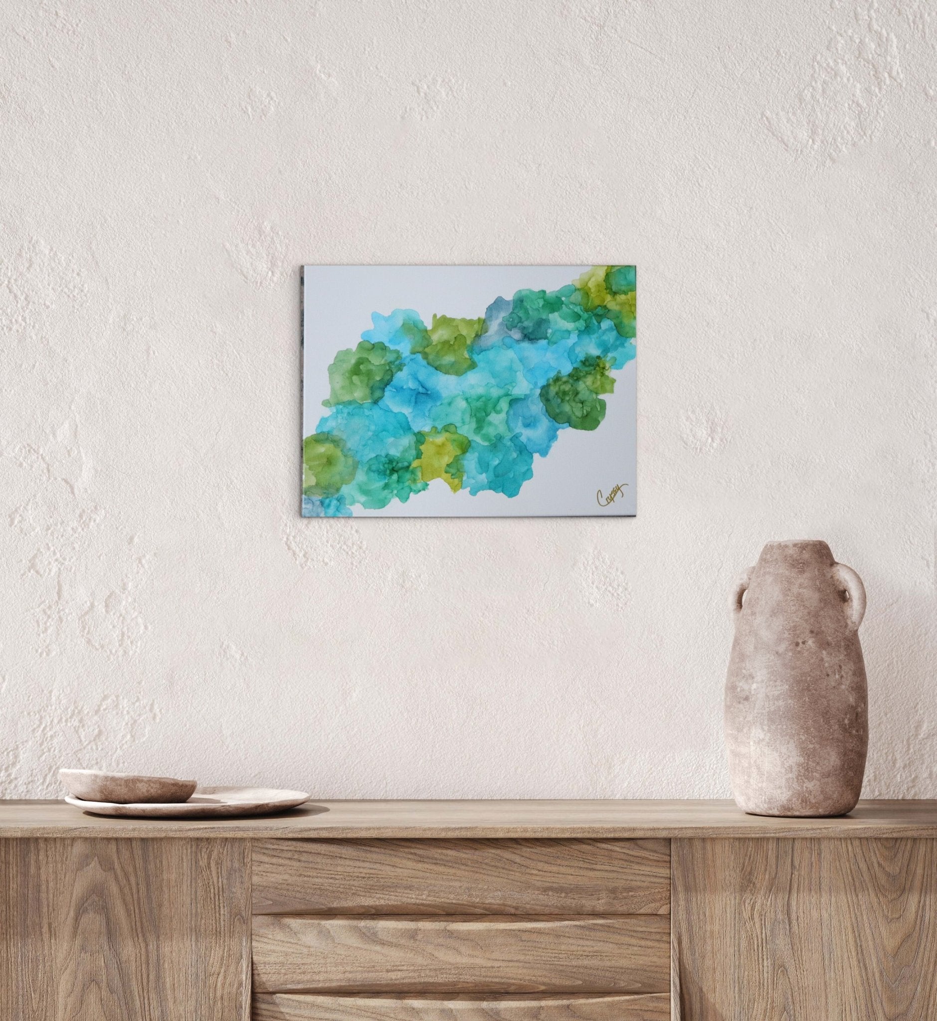Blue Floral Density — Original Alcohol Ink Painting - The Living Abstract