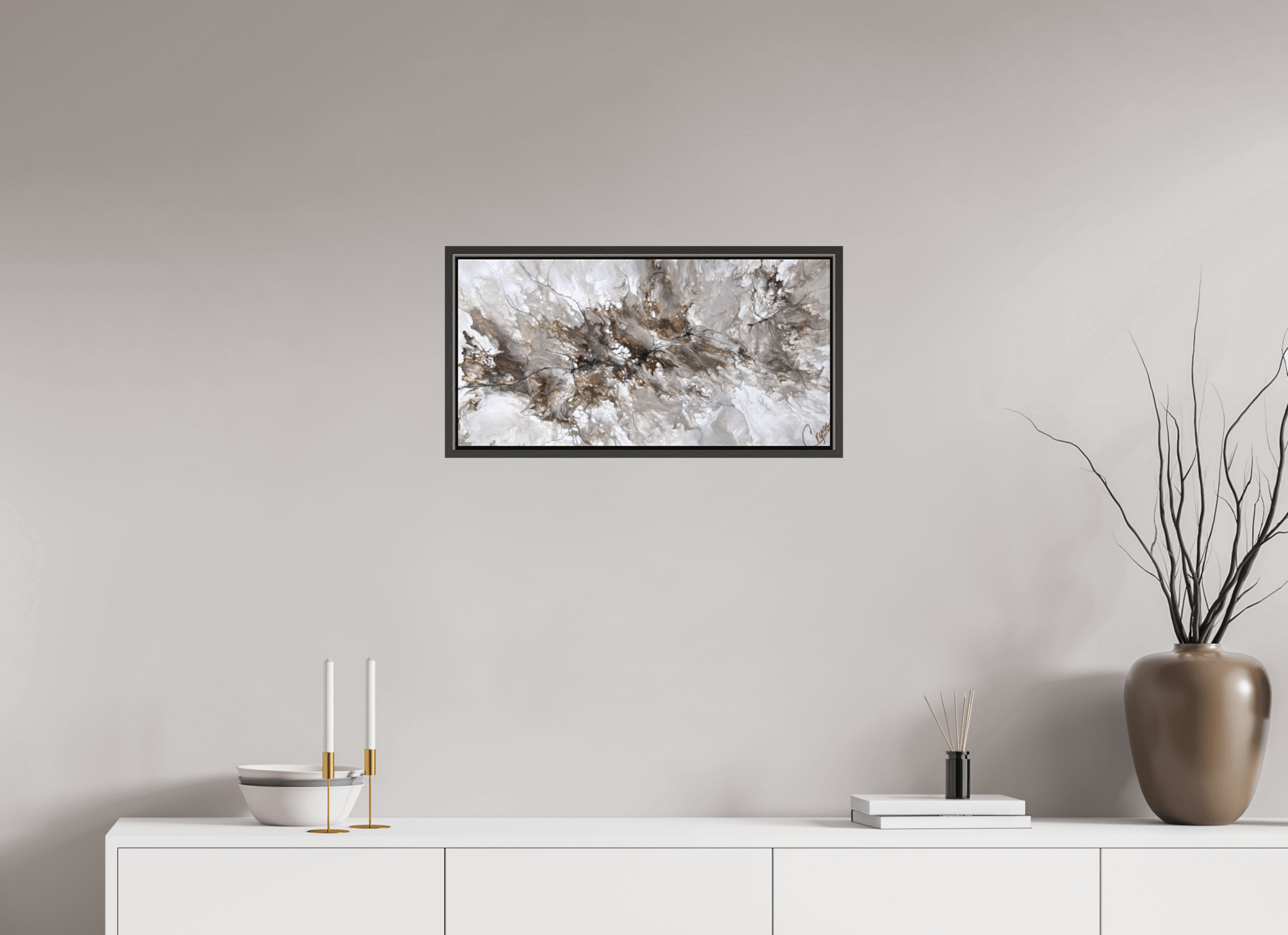 Beige Marble - Original Dutch Pour - The Living Abstract