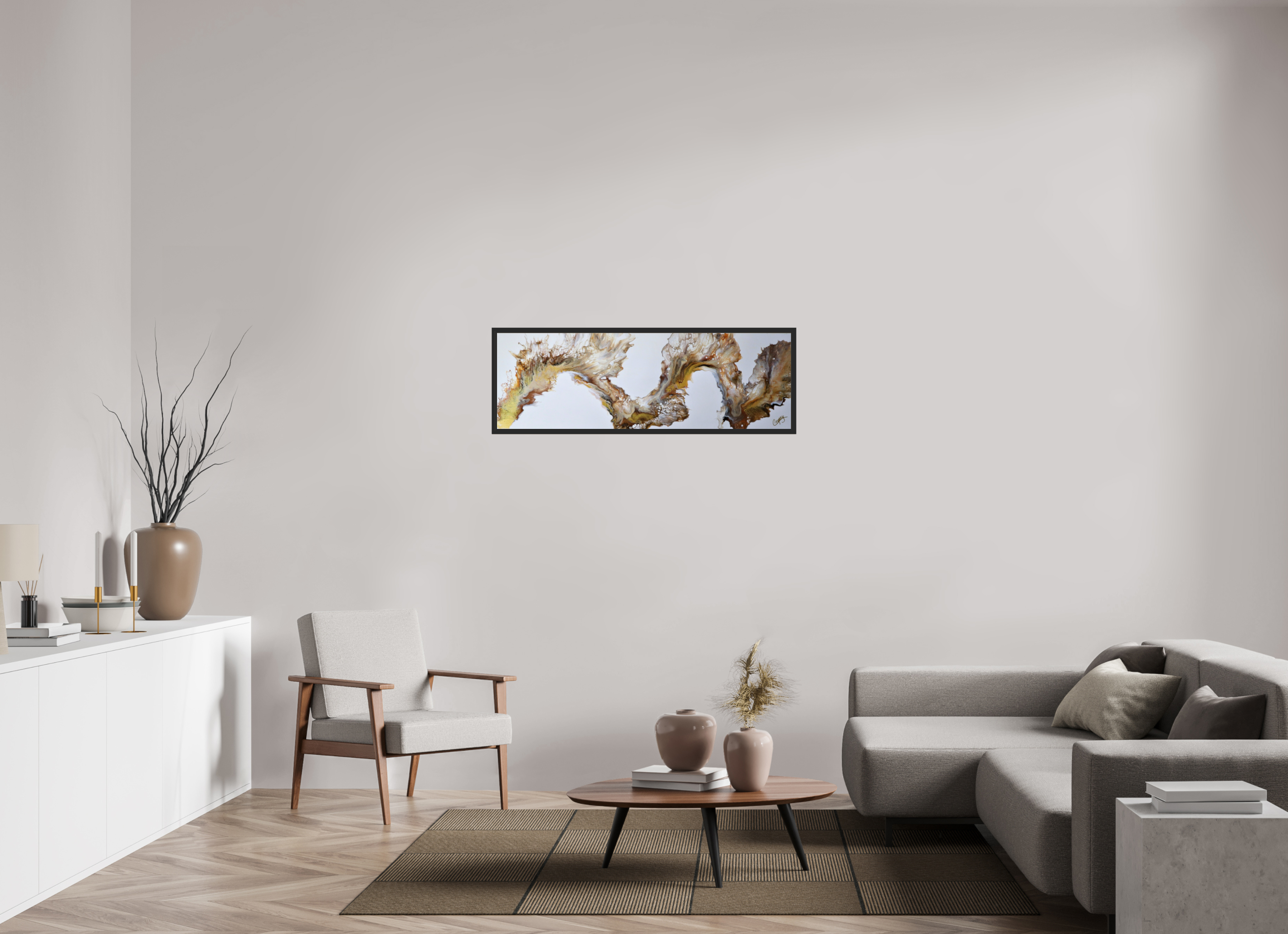47.7 x 16″, *Photo Print Under Acrylic Glass Black Matte Frame Desert Sands