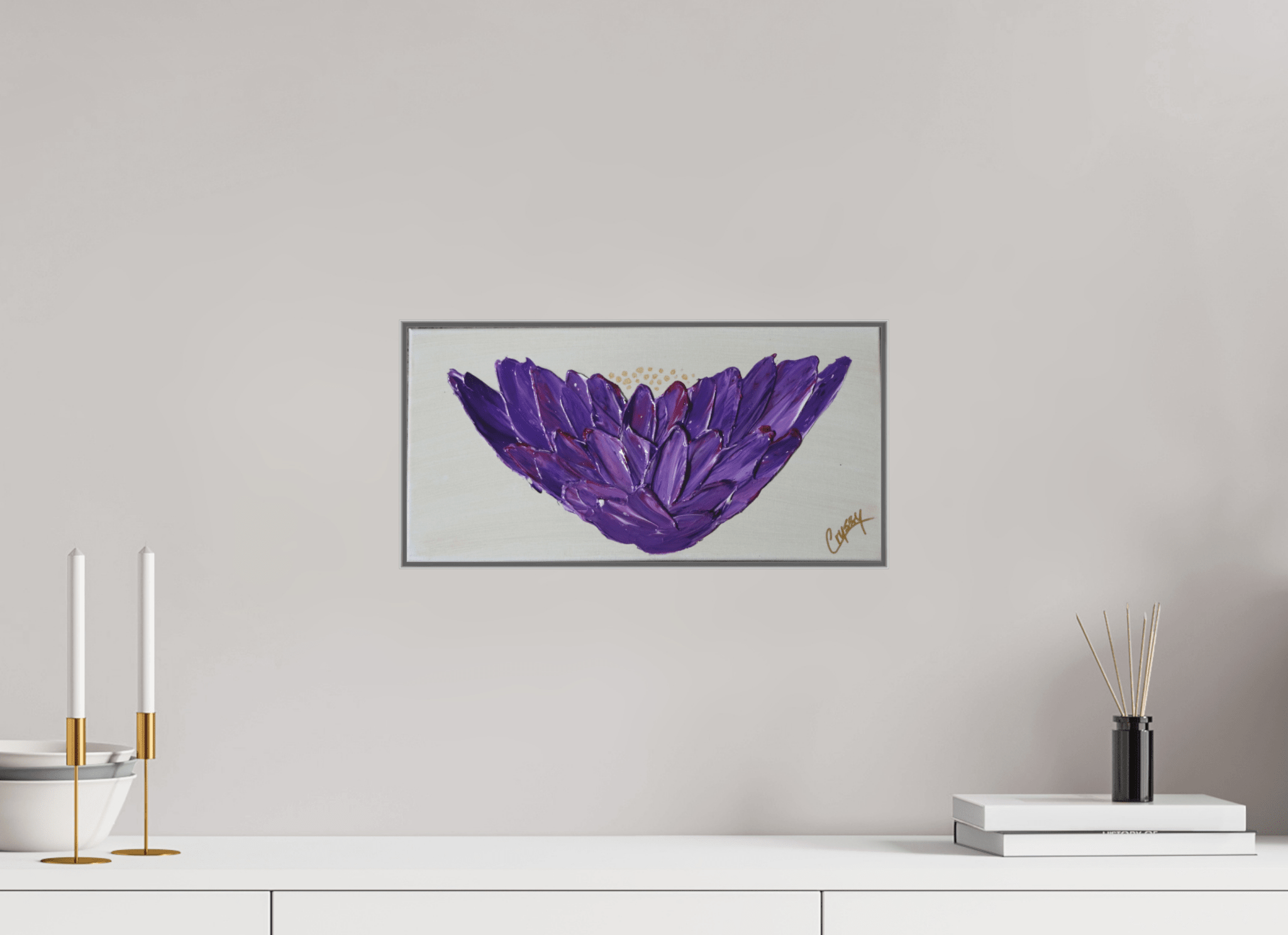 Purple Lotus - Textured Acrylic Paint - The Living Abstract
