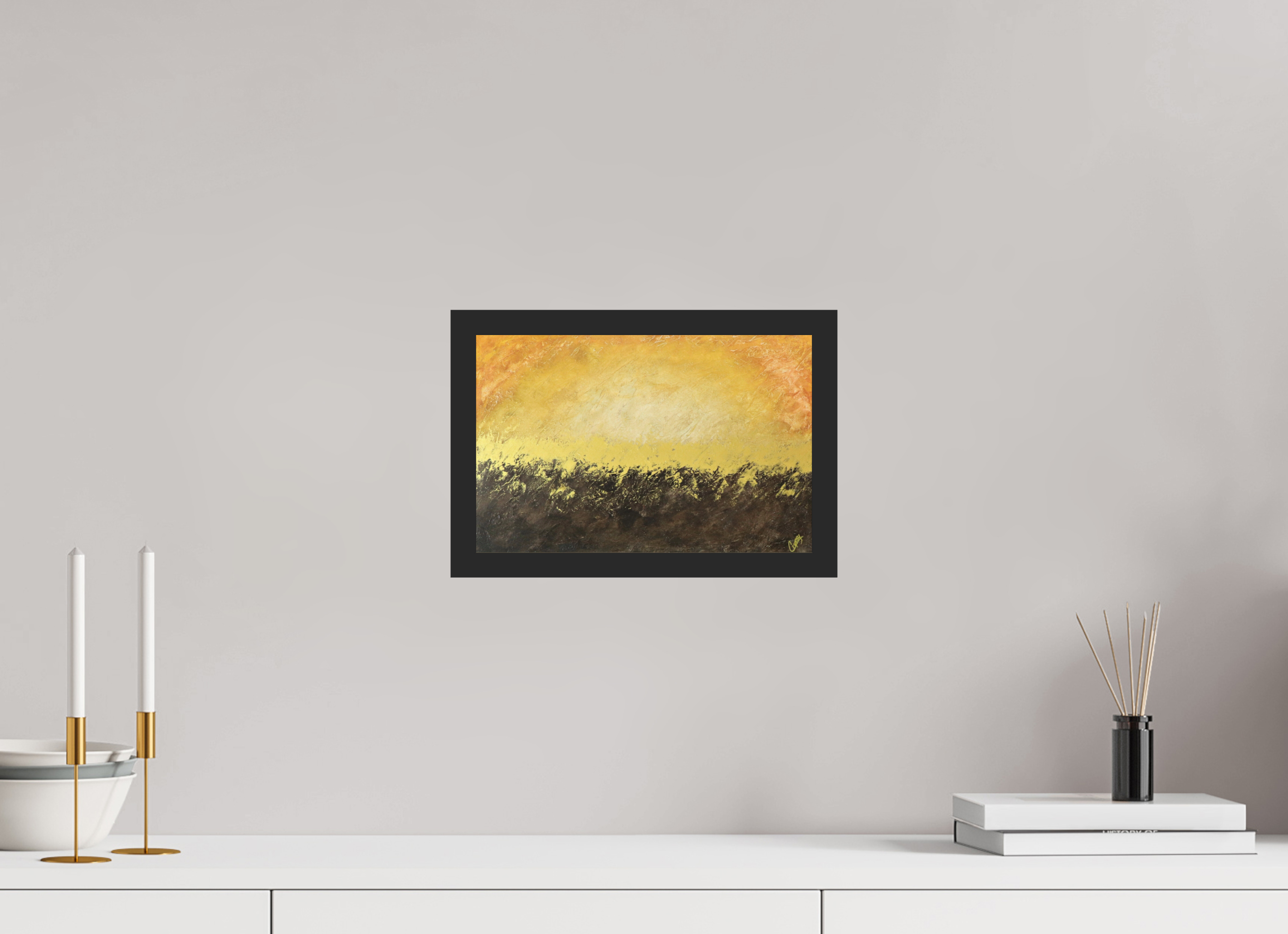 12 x 8″, *Photo Print Under Acrylic Glass Black Matte Frame Golden Sunset
