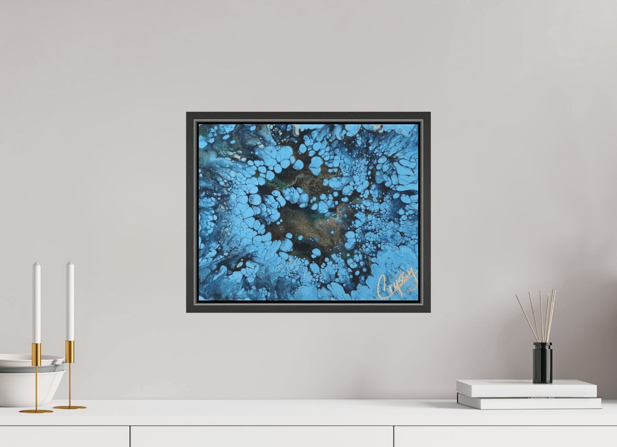 Small Peacock Pour - Original Acrylic Art - The Living Abstract