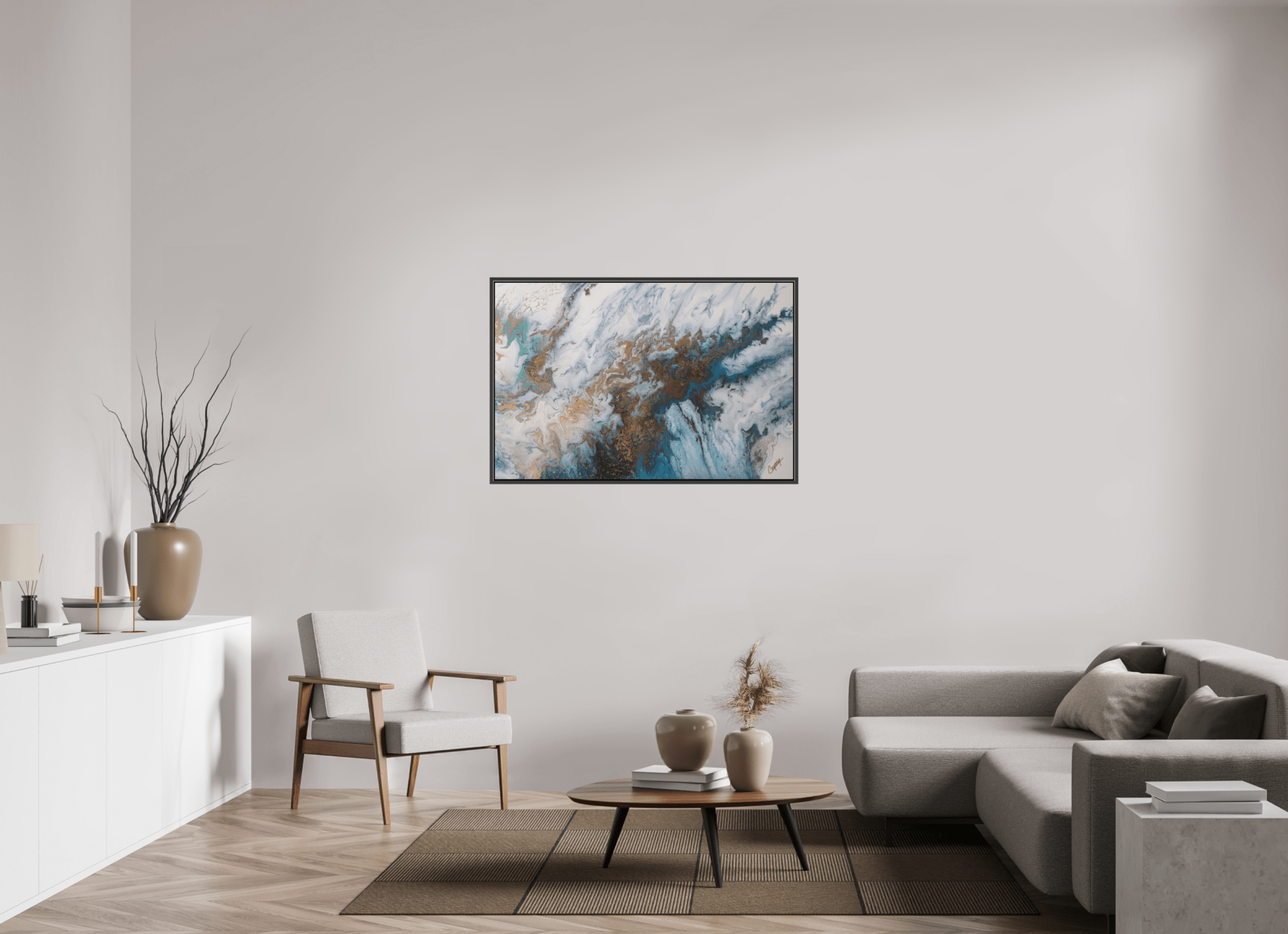 Seascape Canvas - Original Acrylic Ocean Painting - The Living Abstract