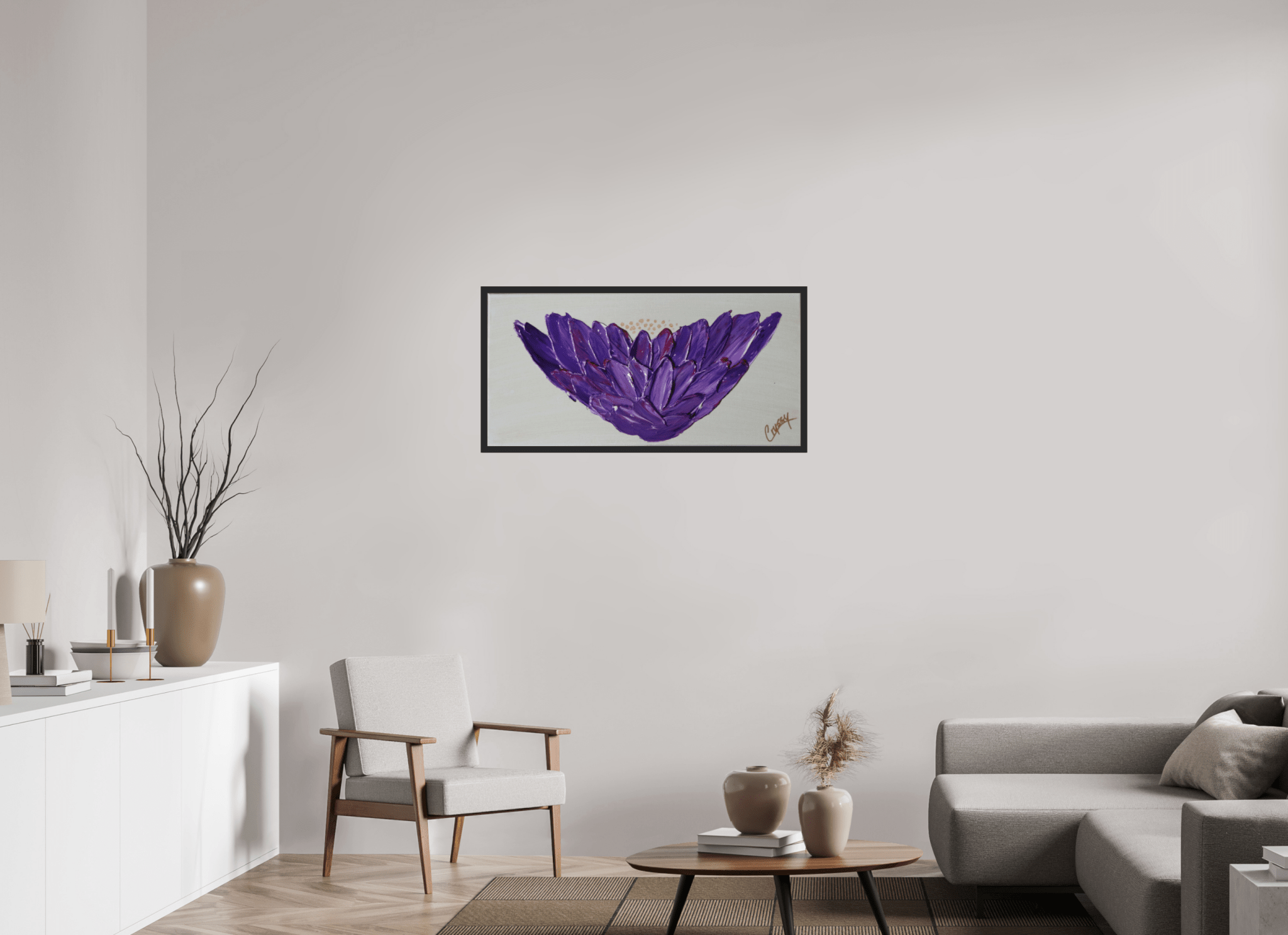 Purple Lotus - Textured Acrylic Paint - The Living Abstract
