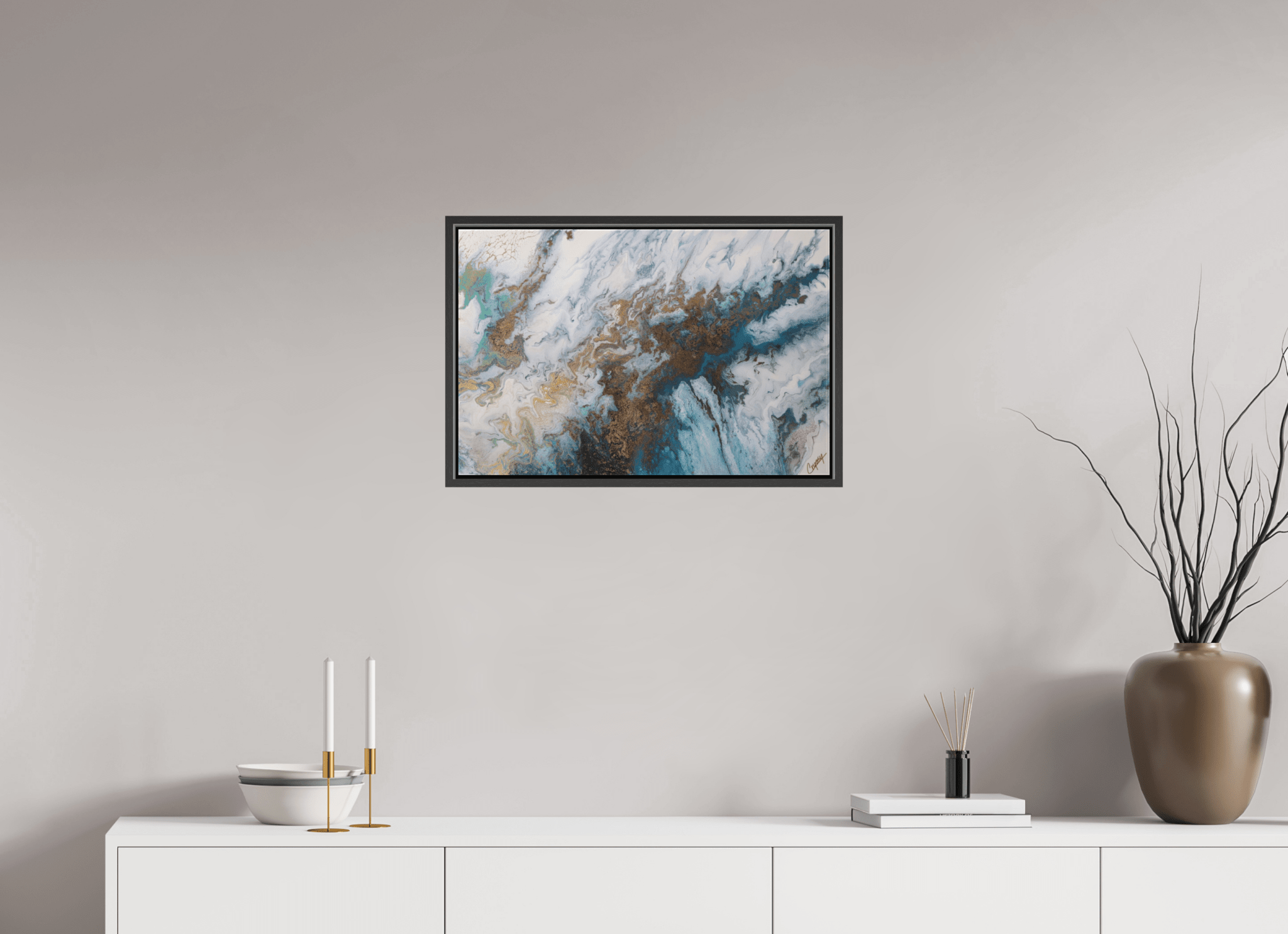 Seascape Canvas - Original Acrylic Ocean Painting - The Living Abstract