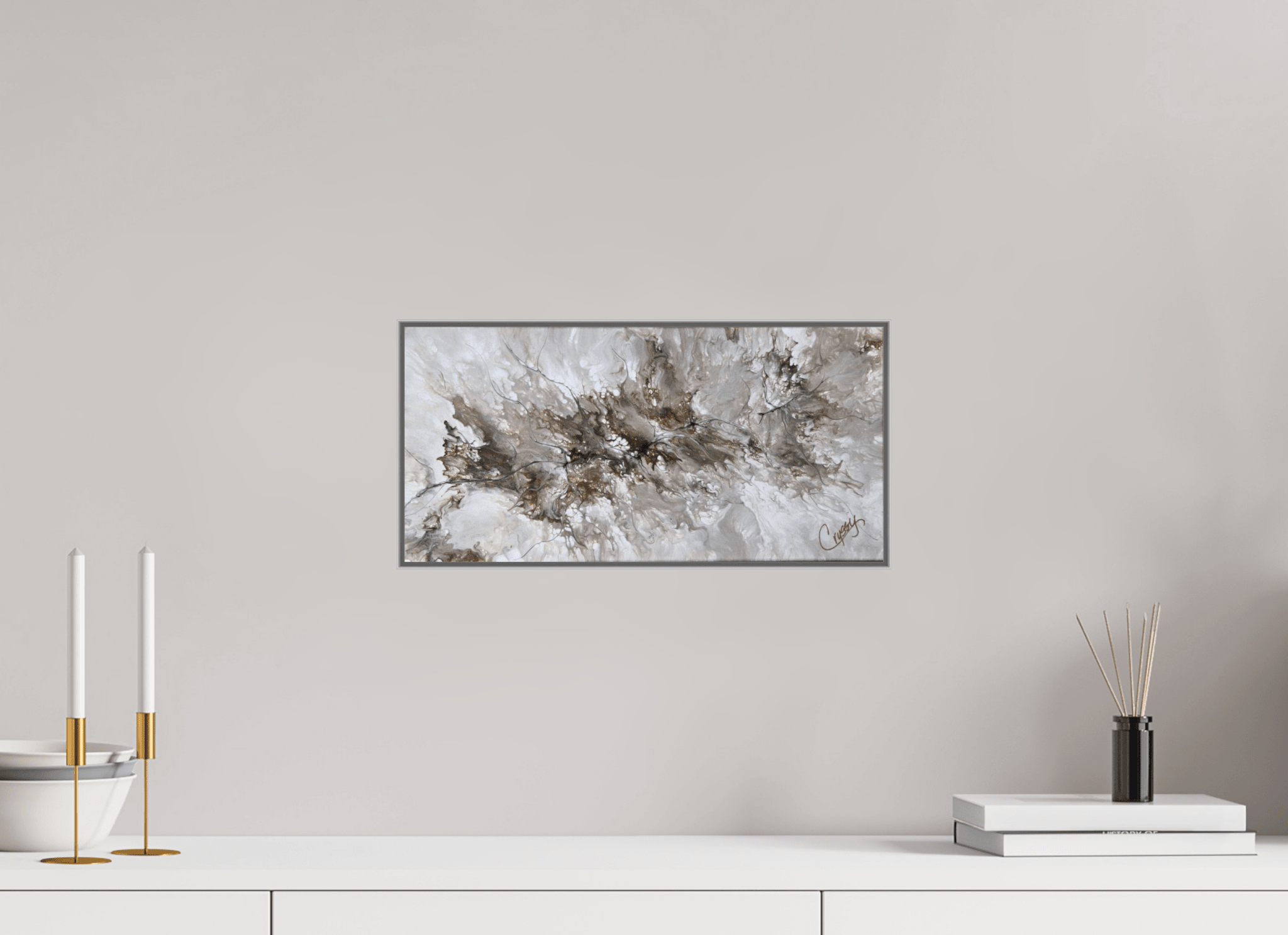 Beige Marble - Original Dutch Pour - The Living Abstract