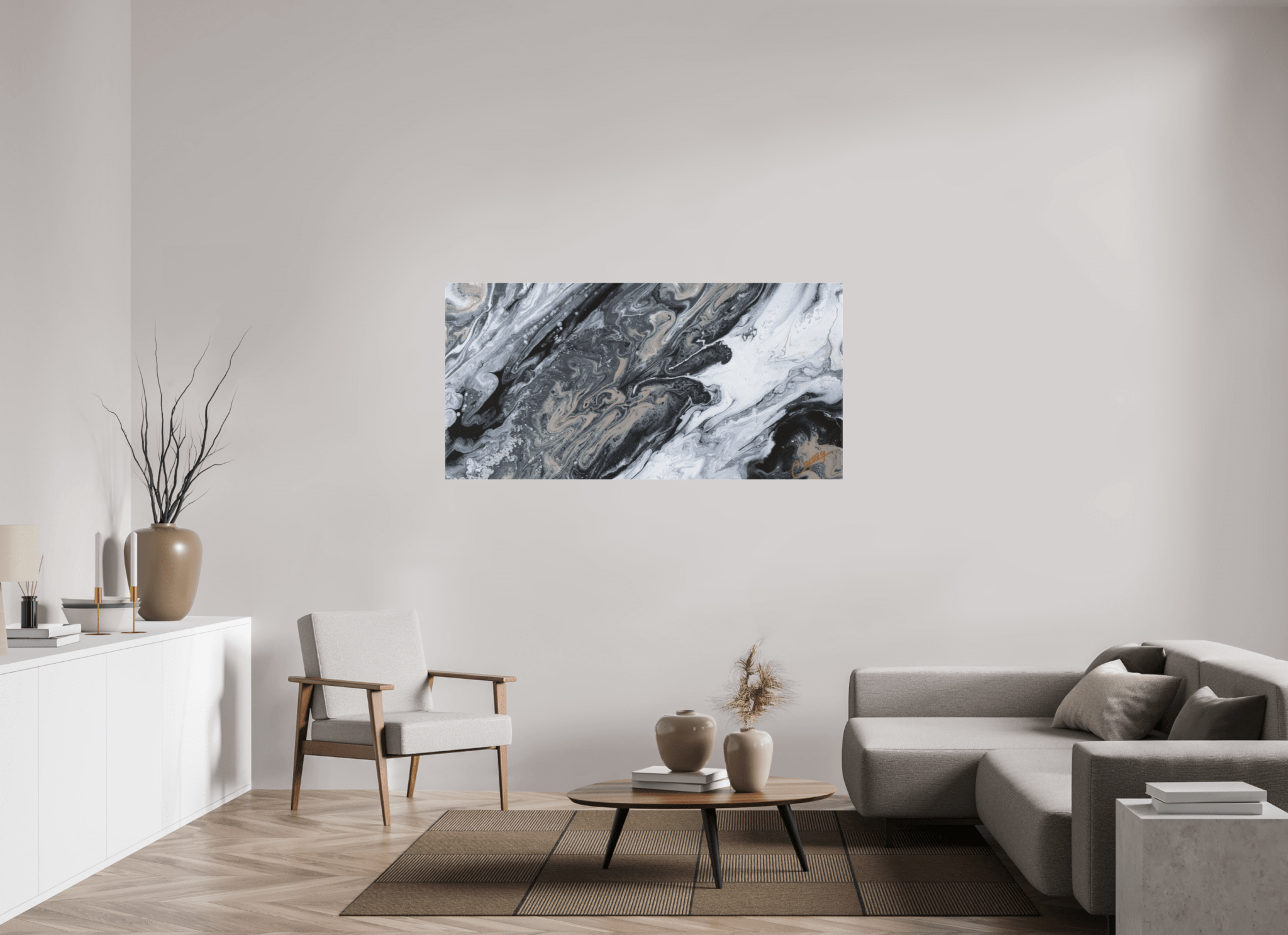 Black Sands - Original Tilt Pour - The Living Abstract