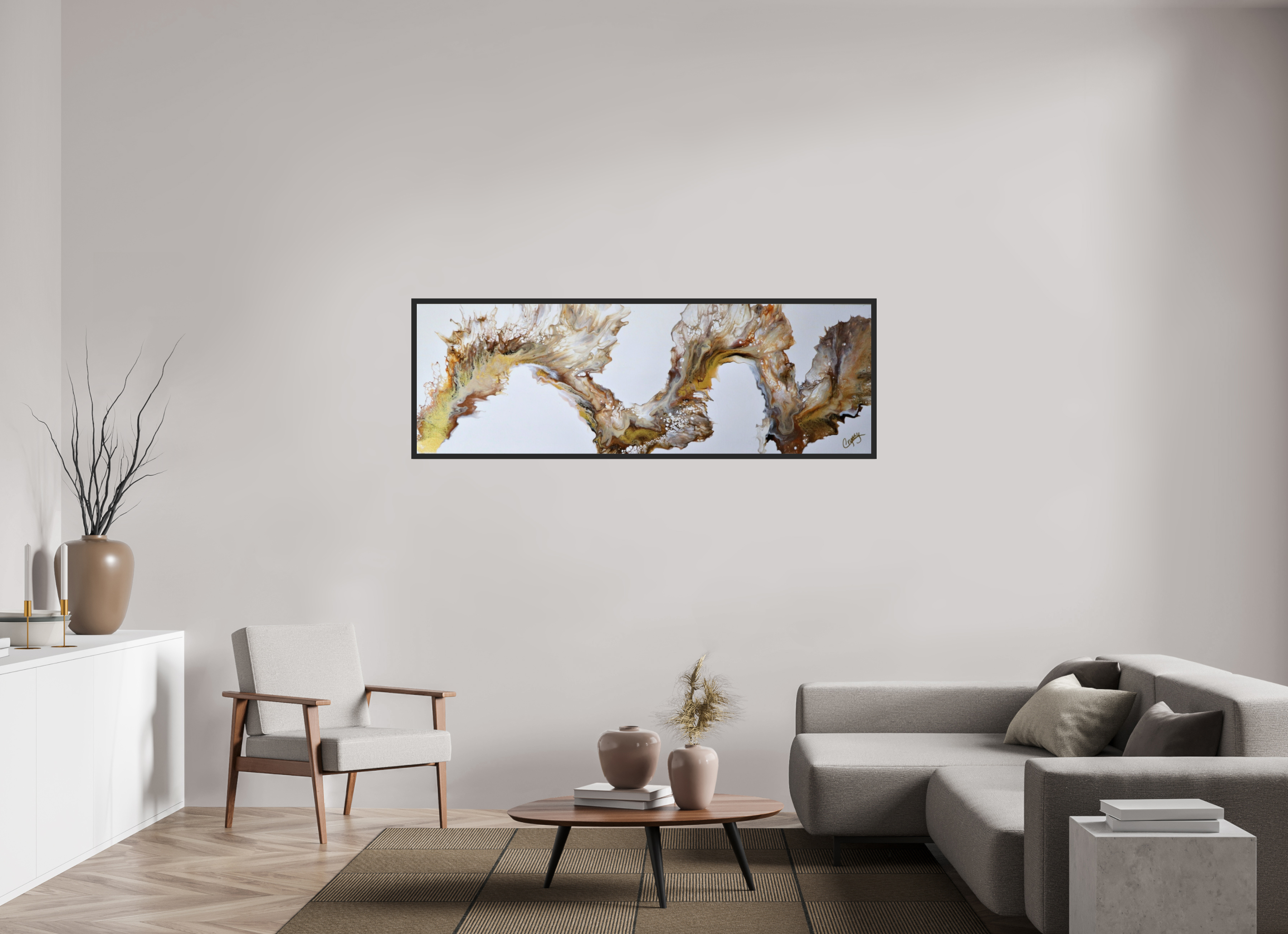 71.5 x 24″, *Photo Print Under Acrylic Glass Black Matte Frame Desert Sands