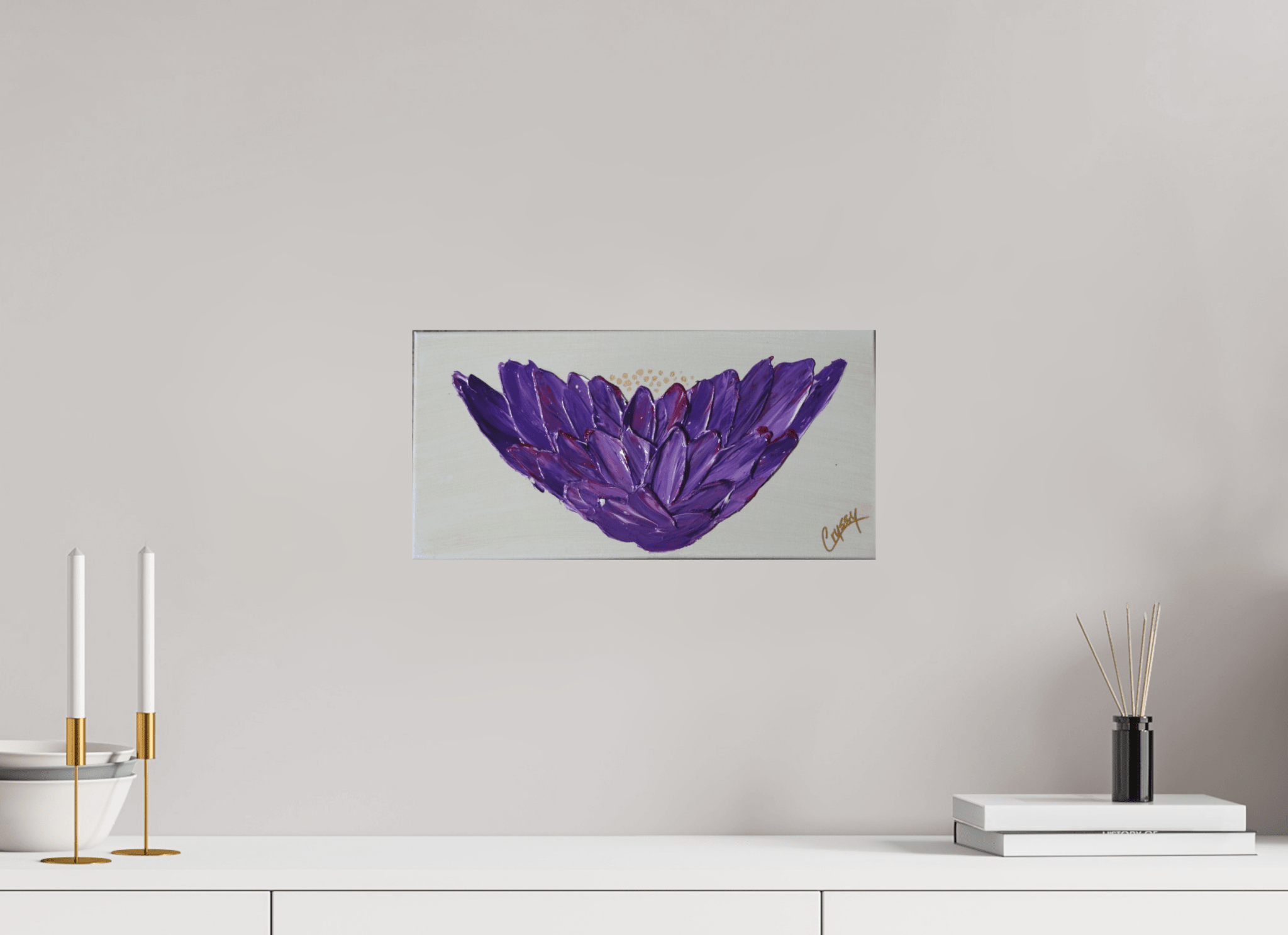 Purple Lotus - Textured Acrylic Paint - The Living Abstract
