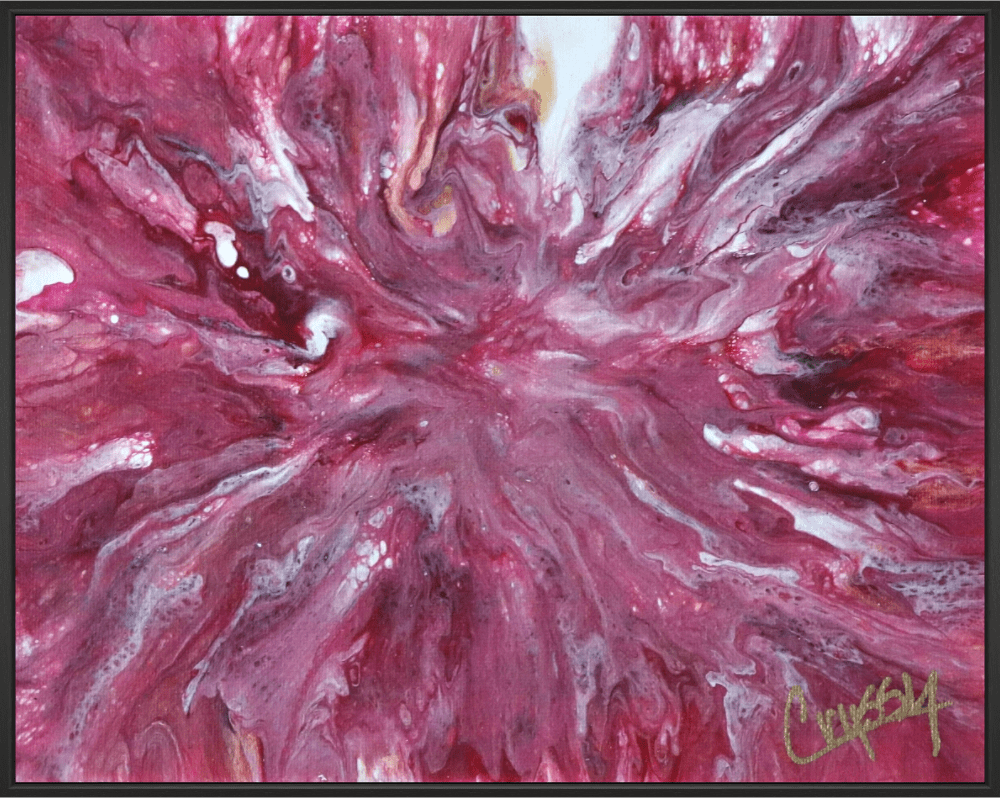 Pink Explosion - Original Dutch Pour Acrylic Painting - The Living Abstract
