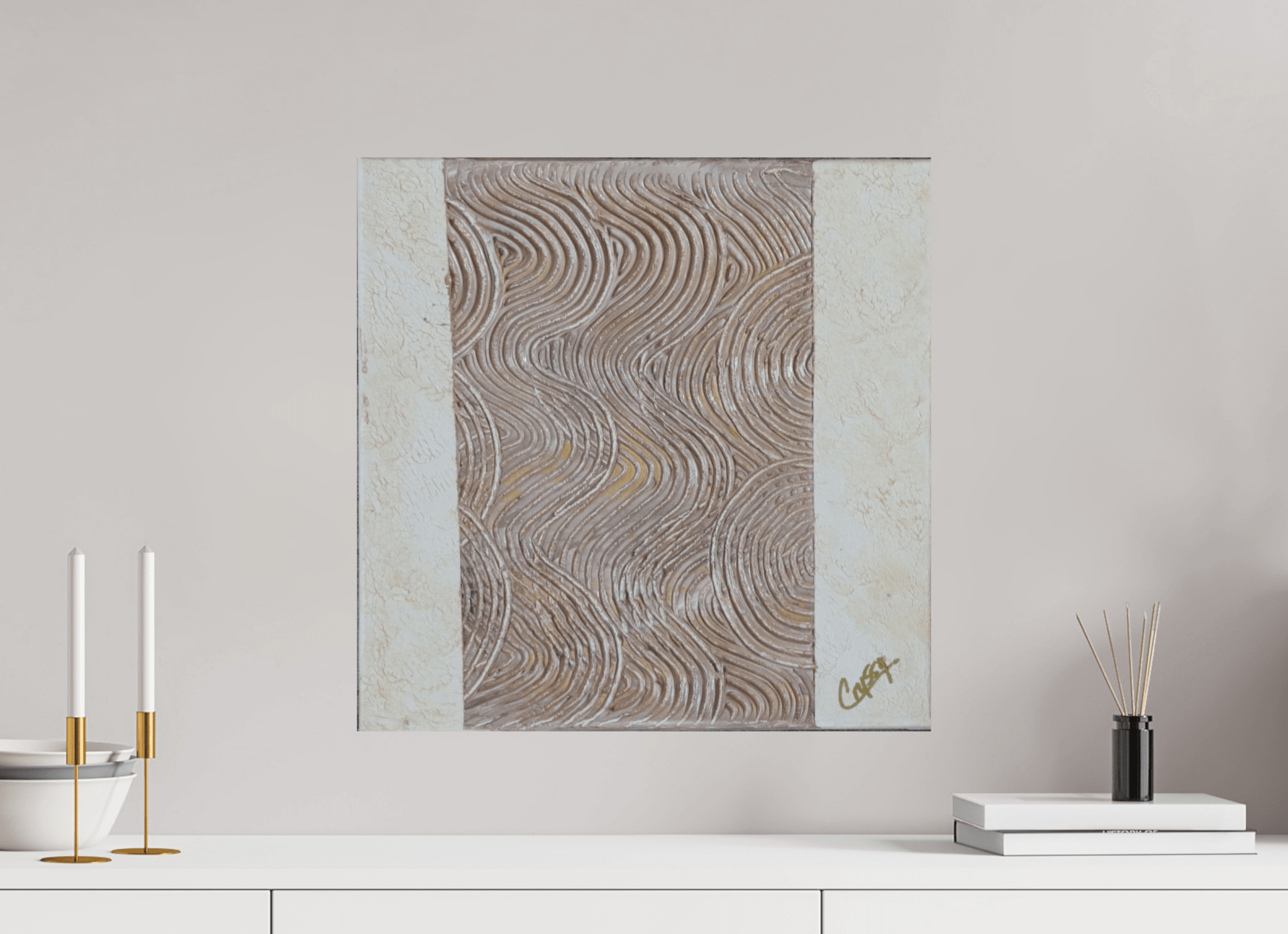Mocha Tide - Original Textured Painting - The Living Abstract