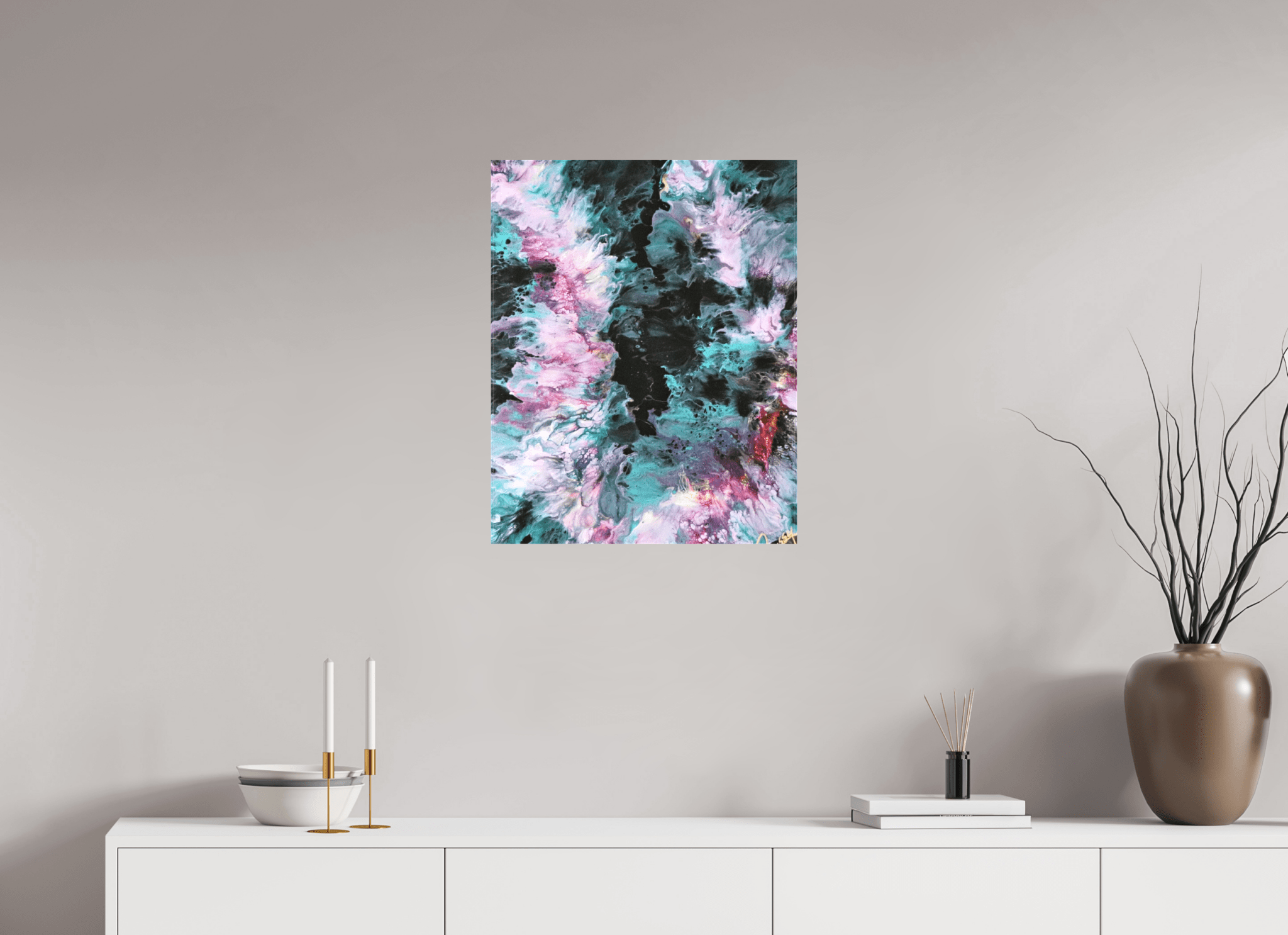 Hawaiian Lei - Original Tropical Acrylic Painting - The Living Abstract
