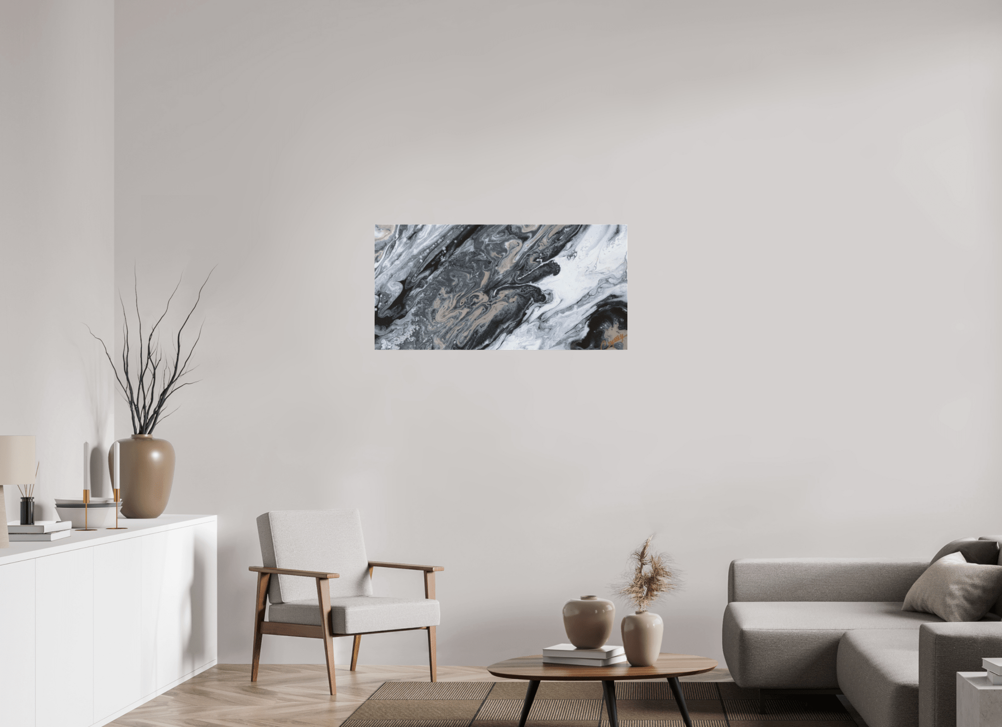 Black Sands - Original Tilt Pour - The Living Abstract