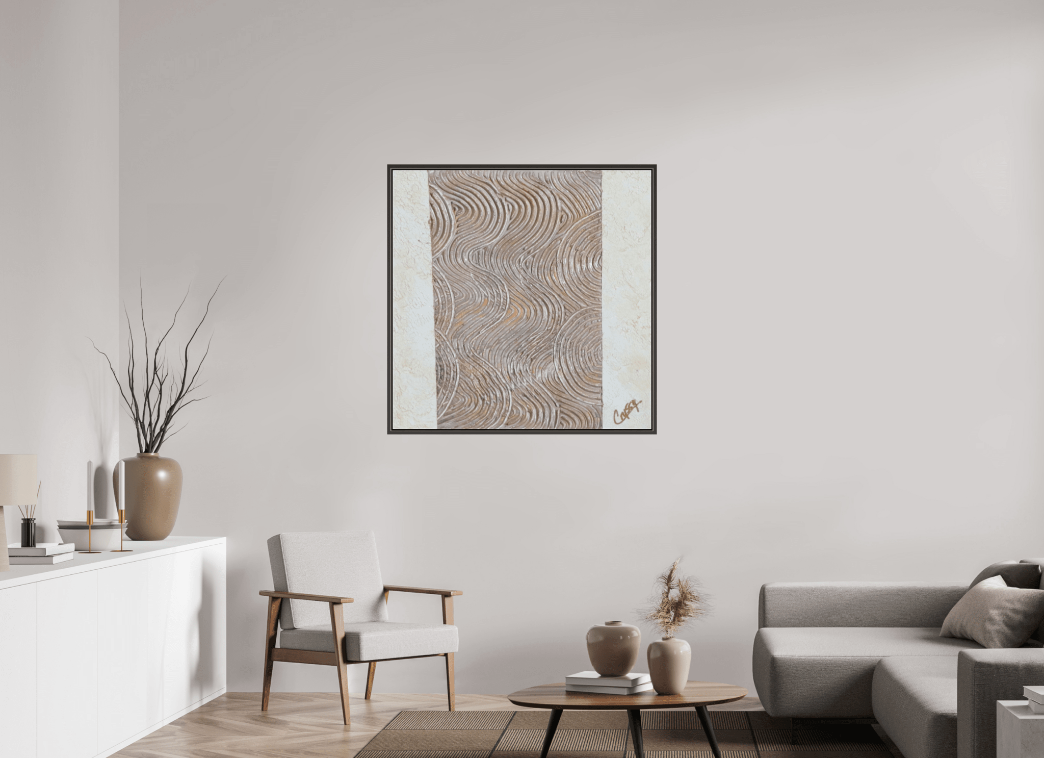 Mocha Tide - Original Textured Painting - The Living Abstract